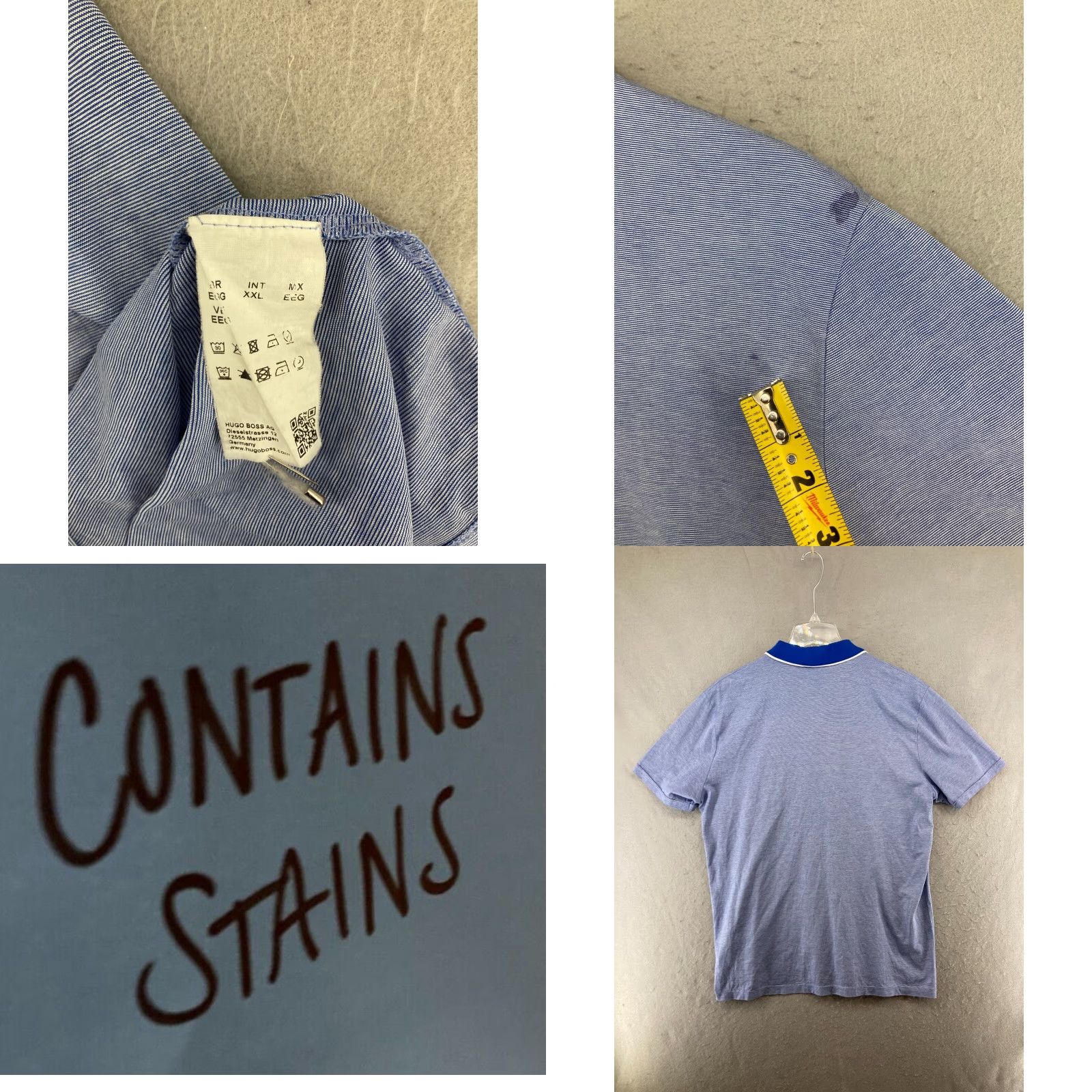 Vintage VINTAGE Boss Mens Polo Shirt 2XL Blue Striped Slim Fit Mercerised Size US XXL / EU 58 / 5 - 8 Thumbnail