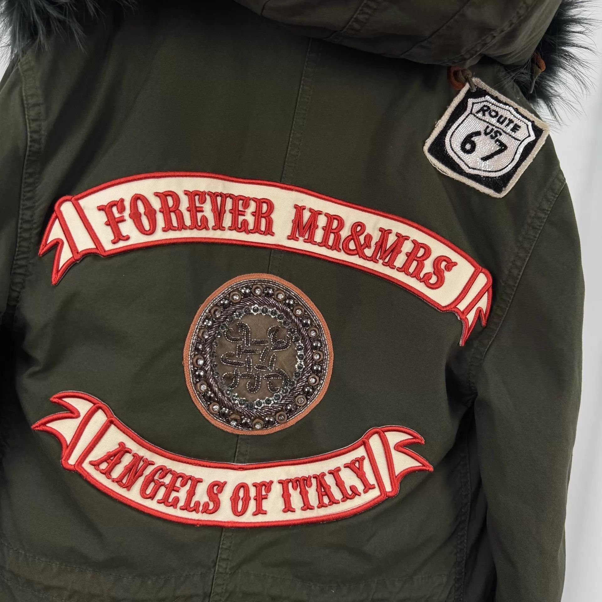 MR & MRS ITALY Mr&Mrs Embroidered Beaded Fox Fur Parka XXS 98New Size XXS / US 00 / IT 34 - 5 Thumbnail