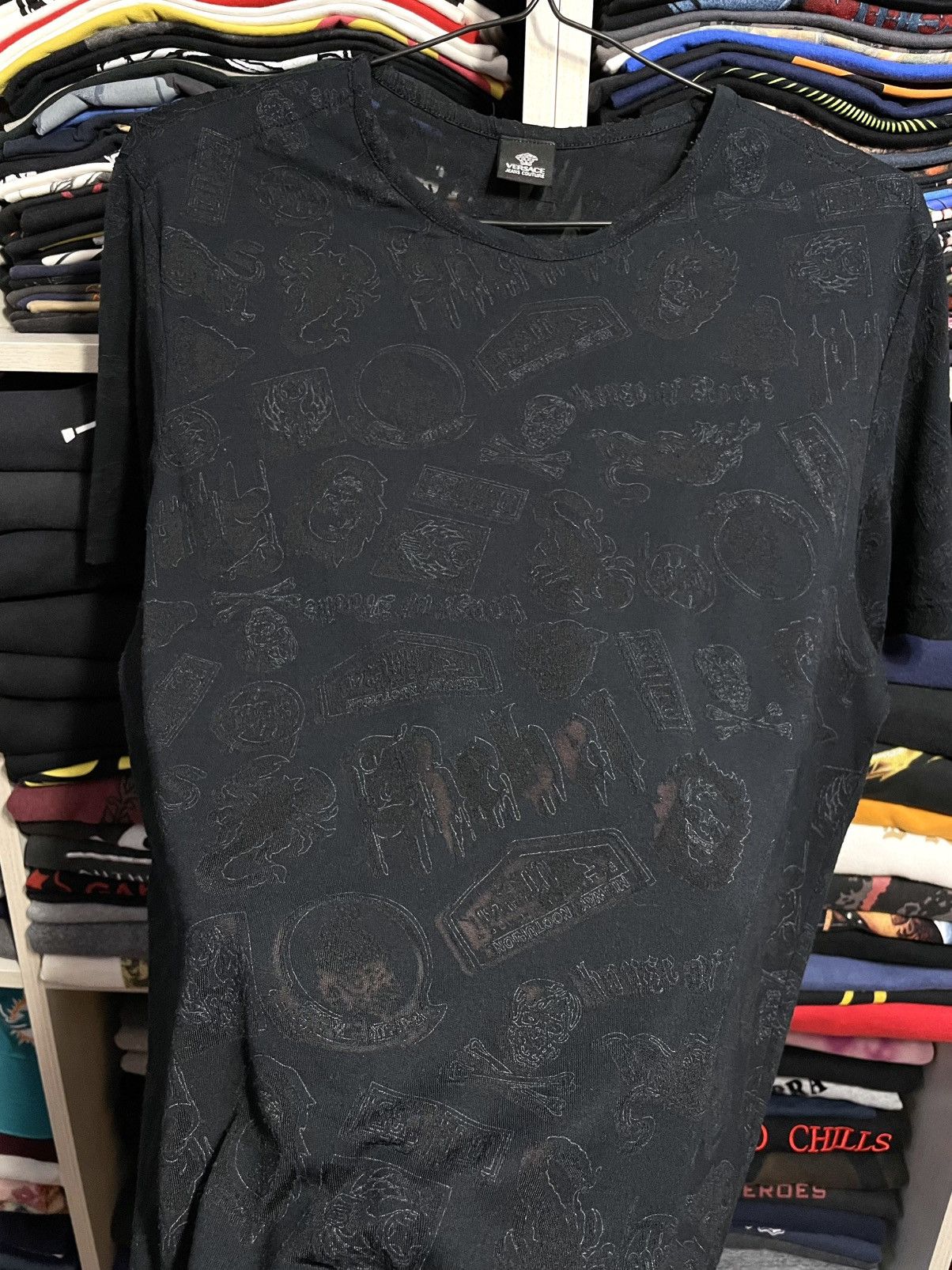 Versace Jeans Couture ARCHIVE Versace Jeans Couture Monogram Mesh T-Shirt Vintage Size US L / EU 52-54 / 3 - 8 Thumbnail