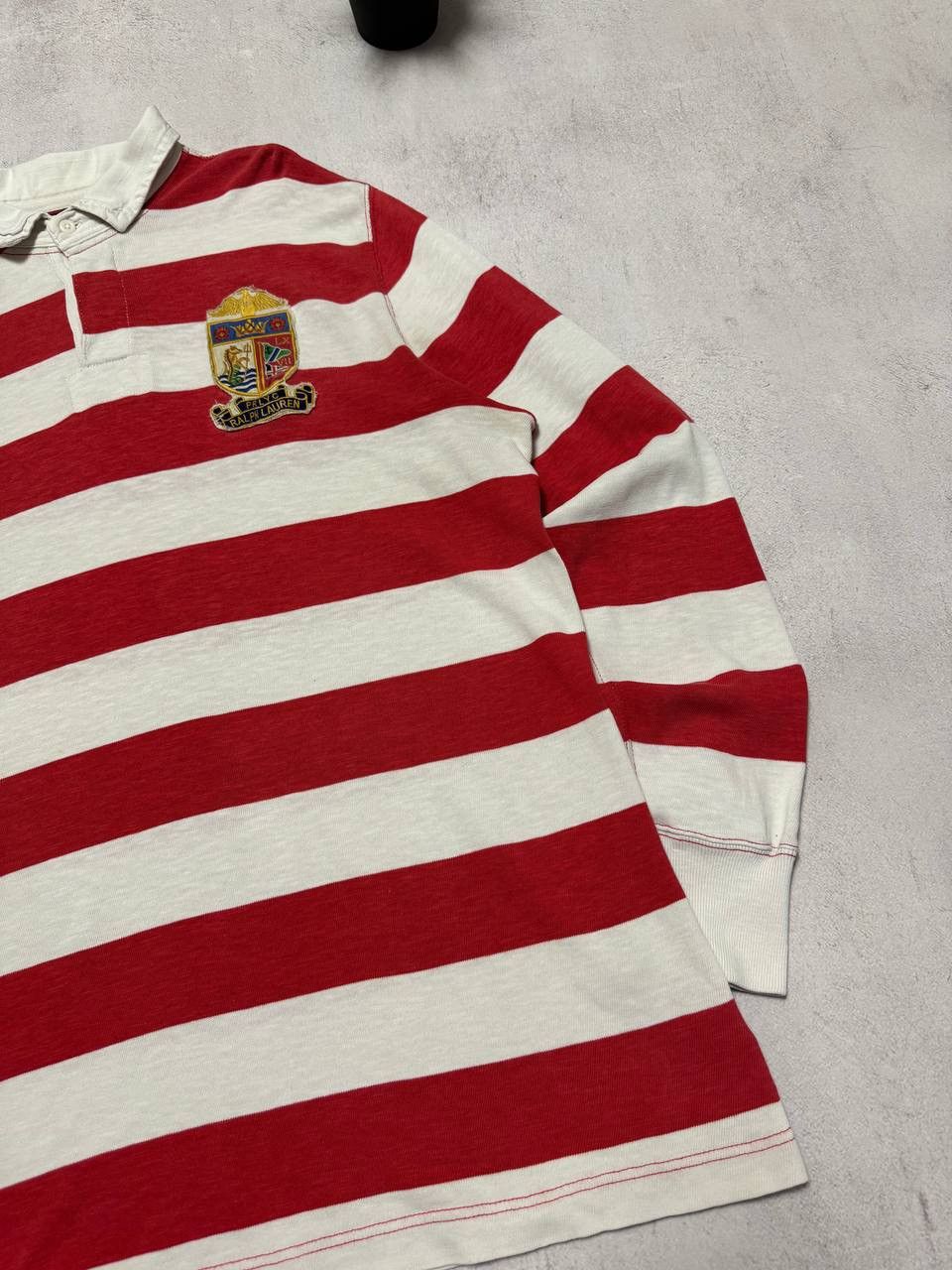 Vintage Vintage Polo Ralph Lauren Rugby Striped Sweatshirt Y2K 90s Size US XL / EU 56 / 4 - 2 Thumbnail