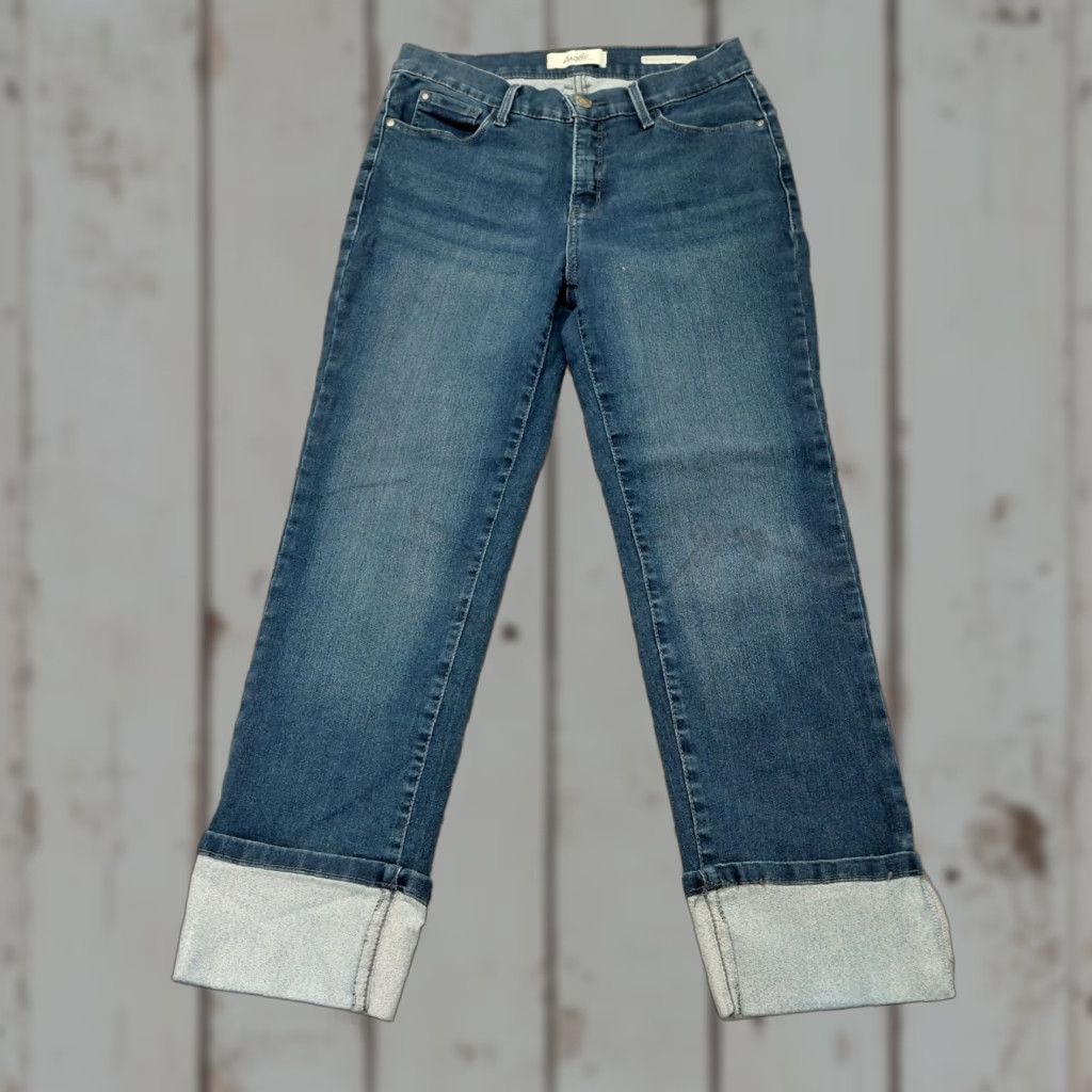 Vintage Angels Forever Young Capri Jeans Women Size 8 Signature Straight Crop Denim Comfort Casual Travel Summer 90s Bohemian Size 30" / US 8 / IT 44 - 1 Thumbnail