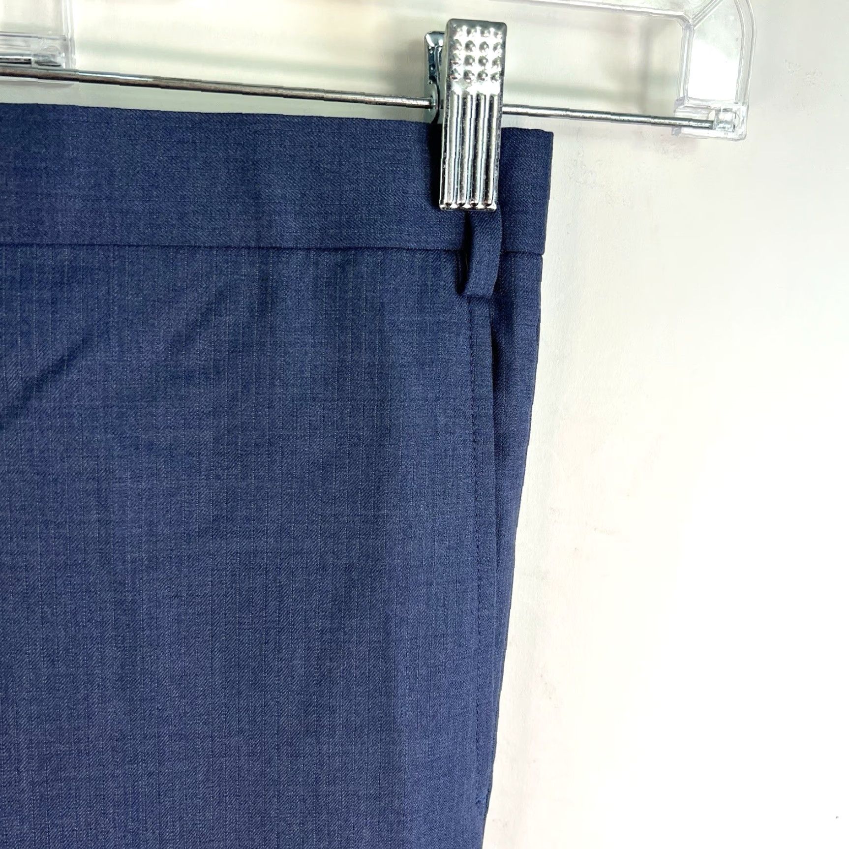 Vintage Indochino Hayle 100% Wool Lined Dress Pant Mens Size 54 X31 Blue Textured Dress Pants Regular Wool Navy/Blue 90s Theme Mens Size US 38 / EU 54 - 2 Thumbnail