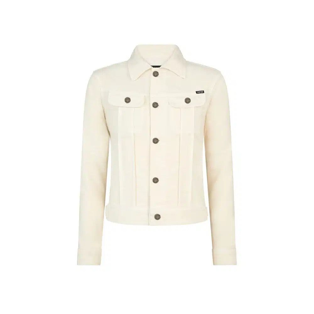 Tom Ford o1loc1c0526 GID083 Moleskin Denim Jacket in Off-White Size S / US 4 / IT 40 - 1 Preview