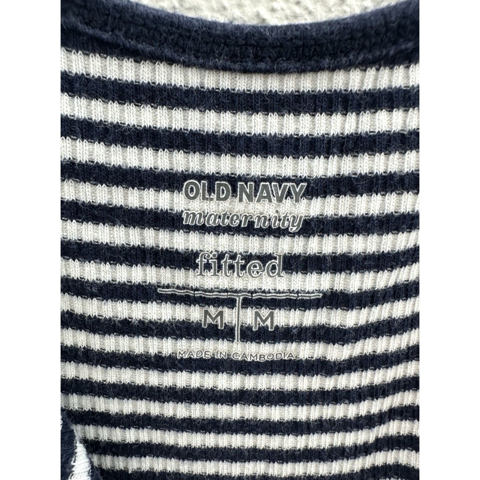 Old Navy Old Navy Maternity Tank Top Womens Blue White Stripped Size M Medium Sleeveless Cotton Spandex Knit Casual Easy Care Regular Pullover Scoop Neck Size M / US 6-8 / IT 42-44 - 4 Thumbnail