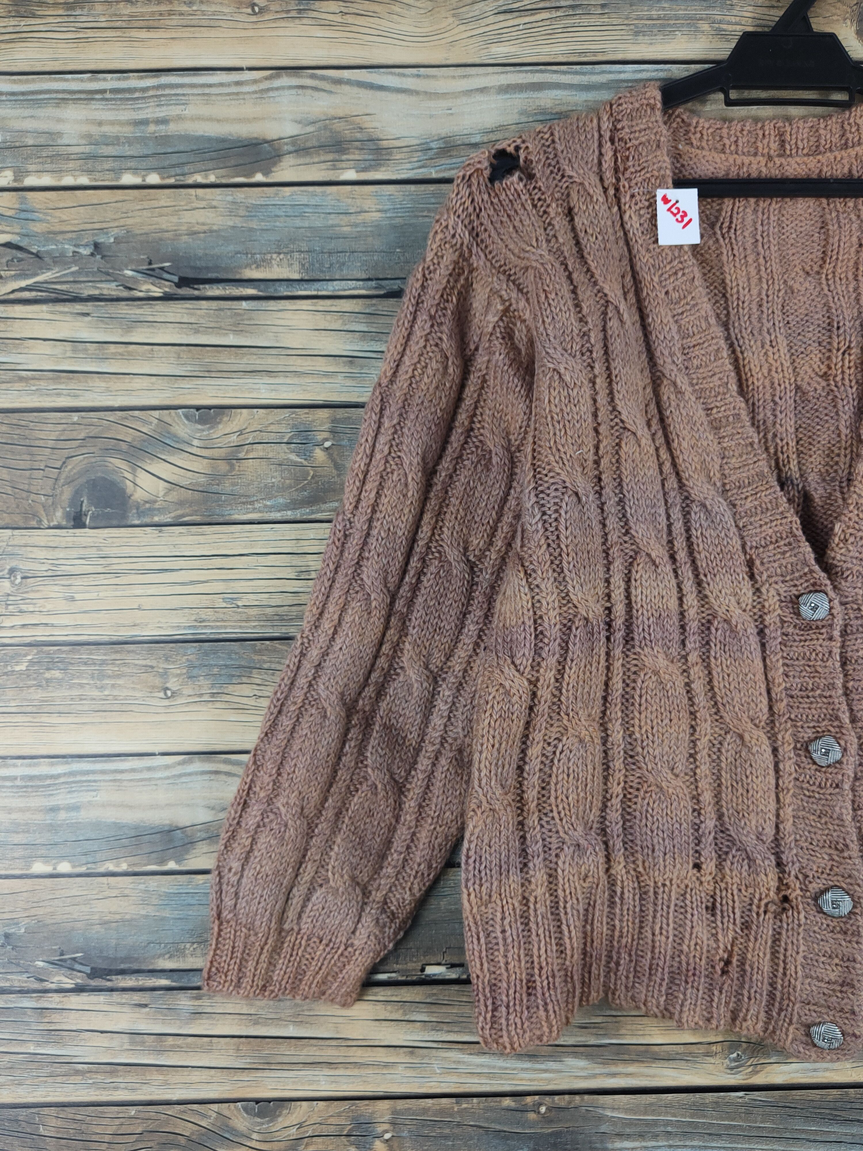 Japanese Brand Japan vintage faded Brown ripped Knitwear Cardigan #W1231 Size S / US 4 / IT 40 - 5 Thumbnail