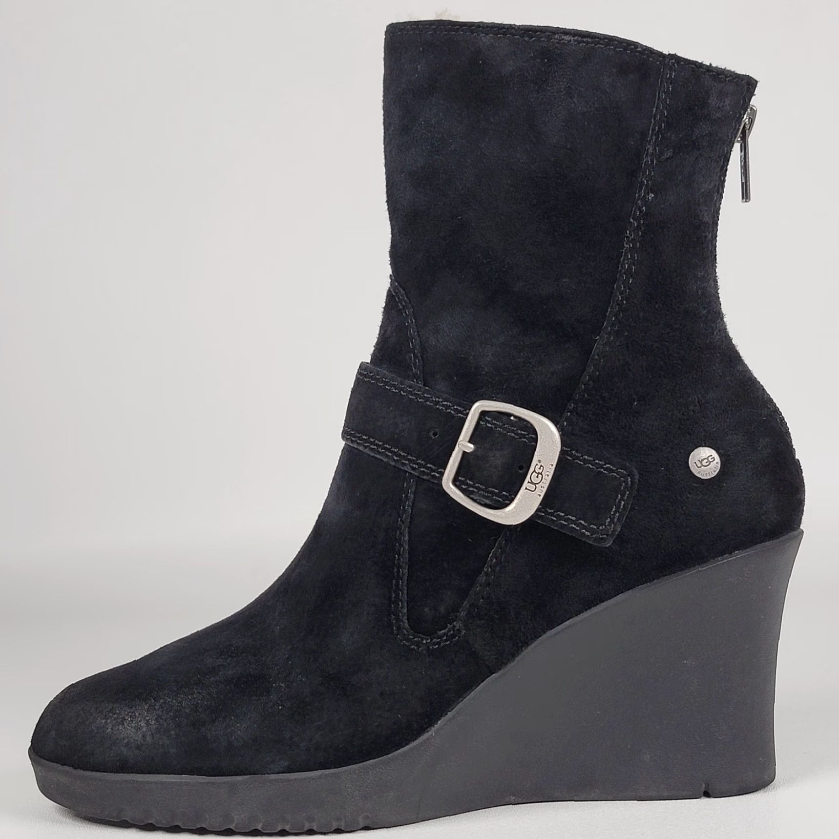 Ugg UGG Women’s Booties Black Suede Gisselle #5593 Wedge Heel Ankle Boots Size 9 Size US 9 / IT 39 - 6 Thumbnail