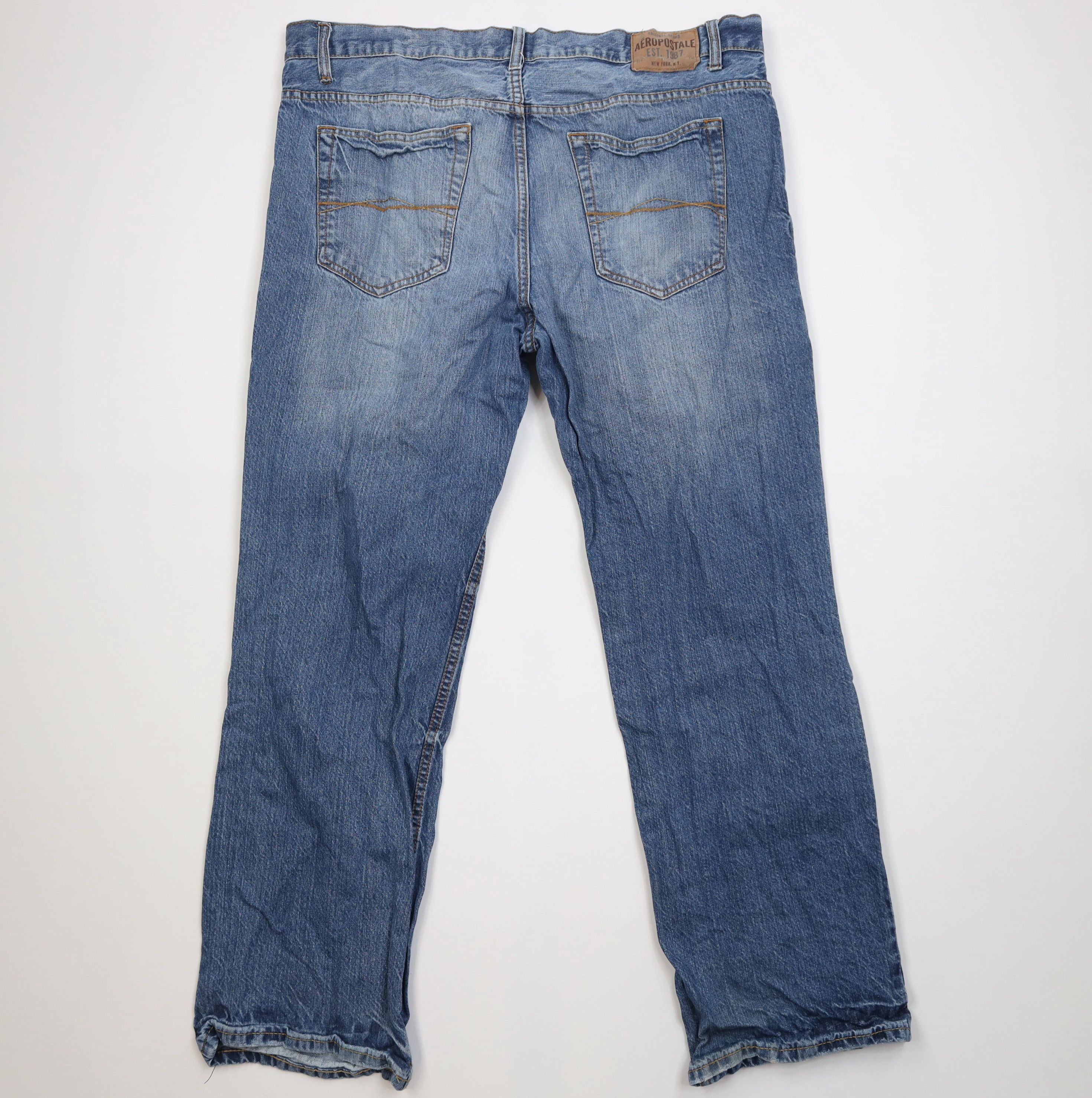 Aeropostale Vintage Y2K Aeropostale Essex Straight Wide Leg Jeans Blue Size US 38 / EU 54 - 10 Thumbnail