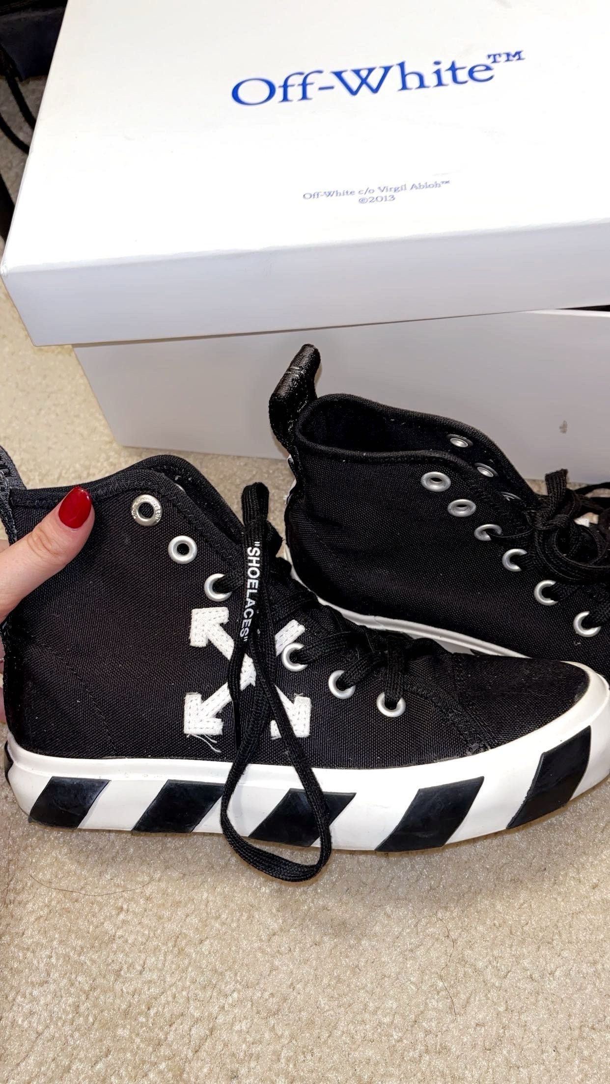 Off-White off-white vulcanized mid canvas black/white Size US 8 / IT 38 - 2 Thumbnail