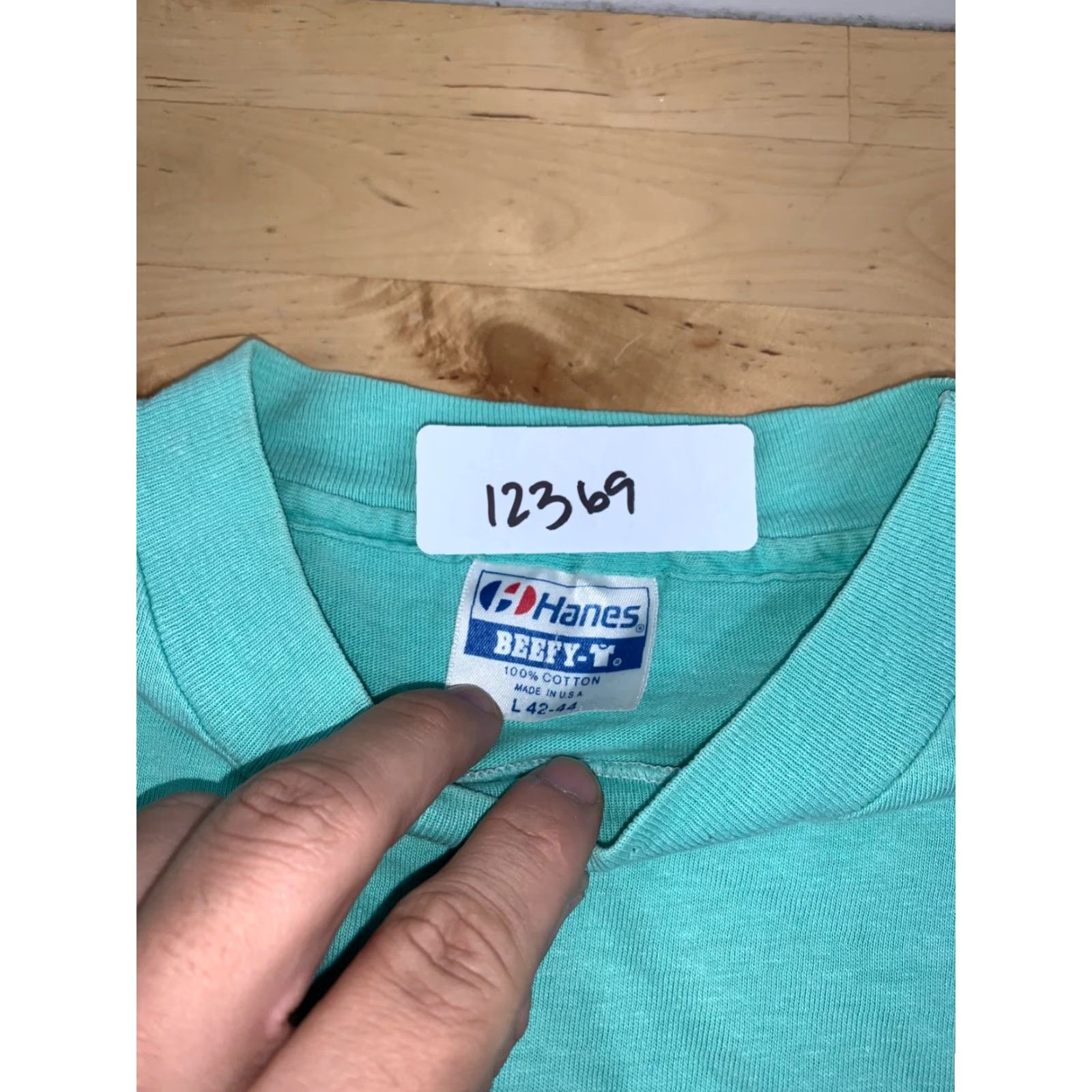 Hanes VINTAGE United States Coast Guard Shirt Mens L Mint Green 90s USA Military Hanes T-Shirt Green 90s Mens Size US L / EU 52-54 / 3 - 3 Thumbnail