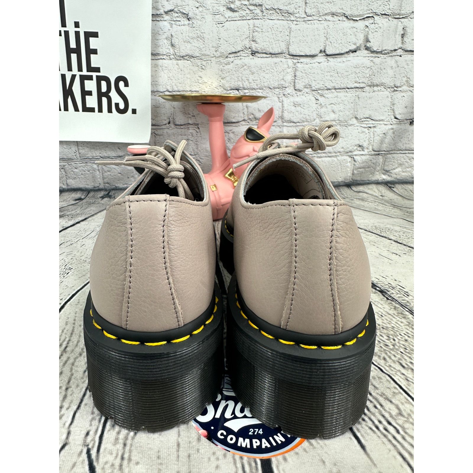 Dr. Martens Dr Martens Platform Oxfords Low Mens 12 Pinky Leather EU 46 Size US 12 / EU 45 - 4 Thumbnail
