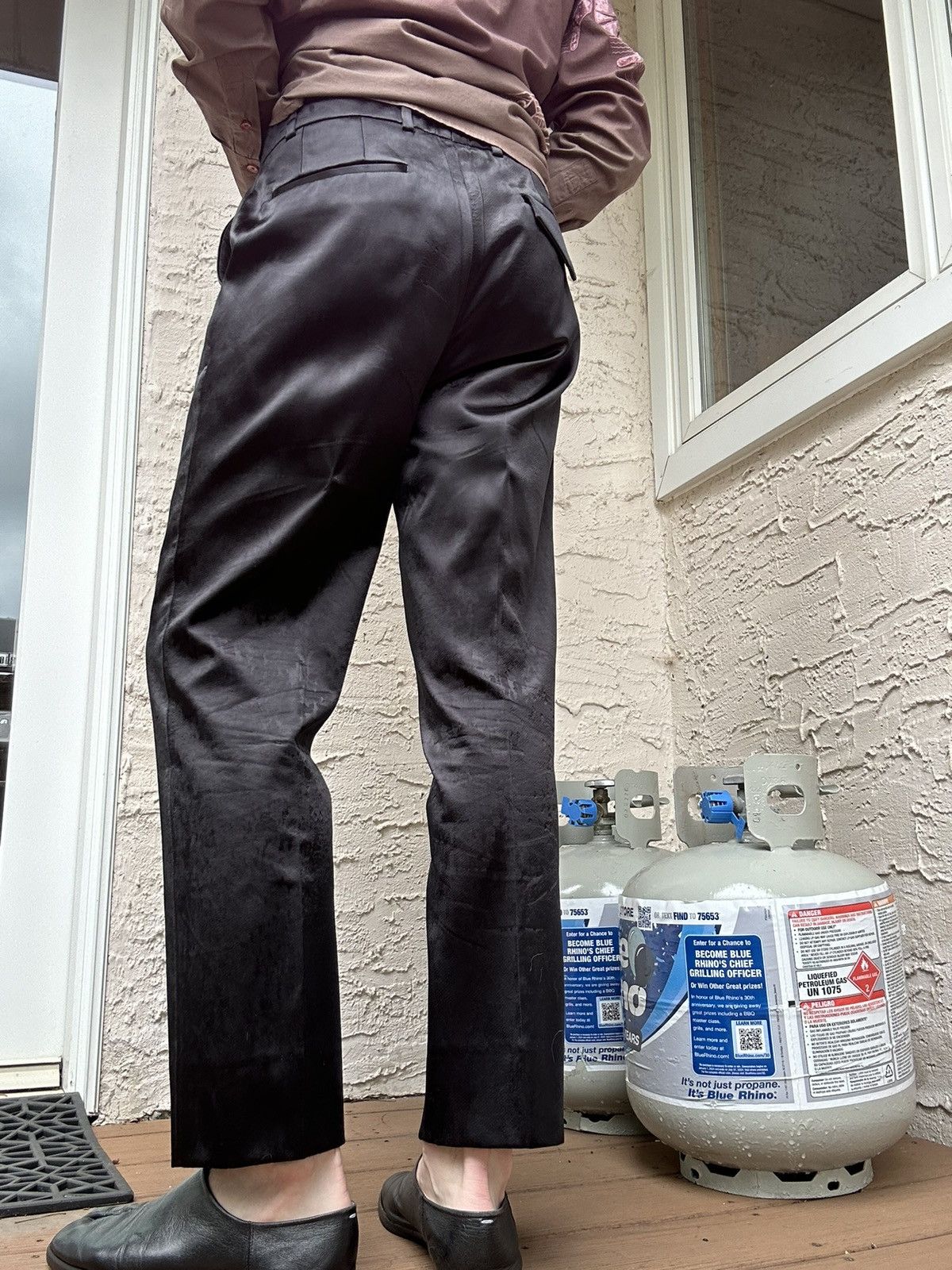 Namacheko Black Satin Ziggurat Trousers Size US 31 - 5 Thumbnail