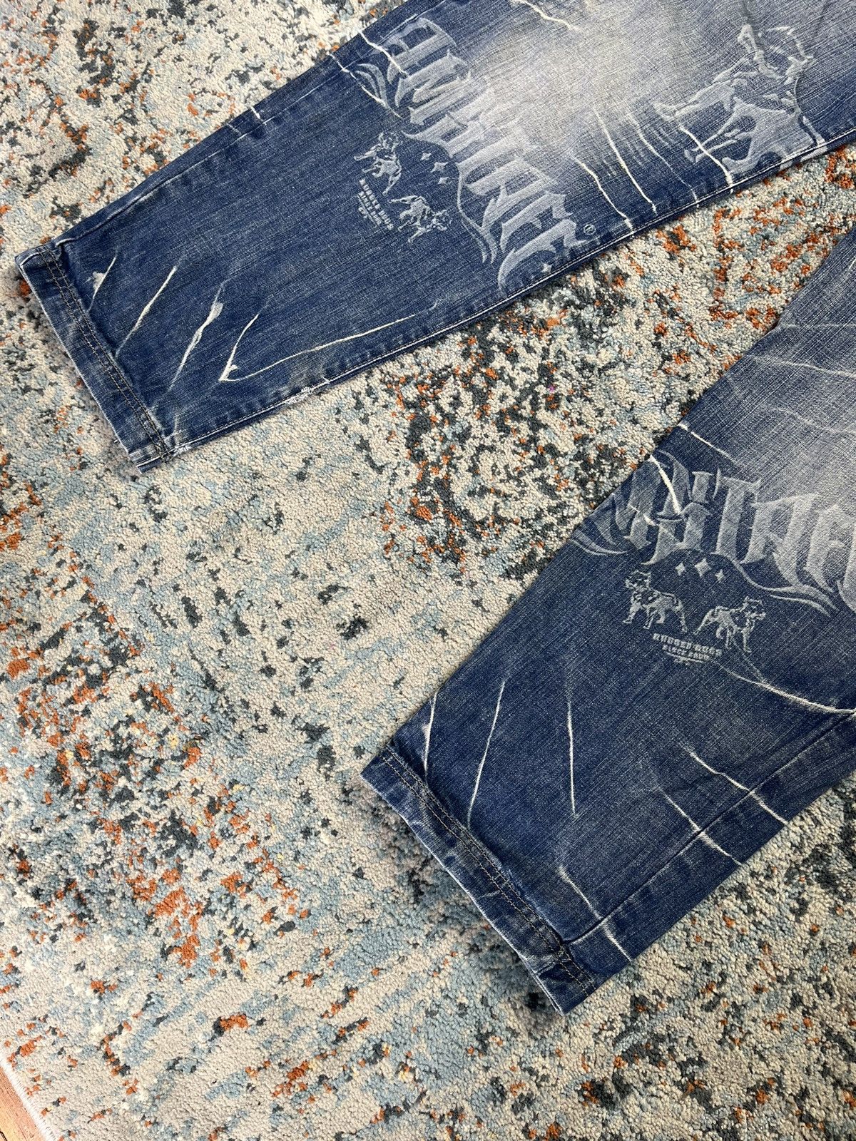 Japanese Brand × Vintage Vintage y2k Amstaff Wear print denim pitbull AOP graphic Size US 34 / EU 50 - 5 Thumbnail