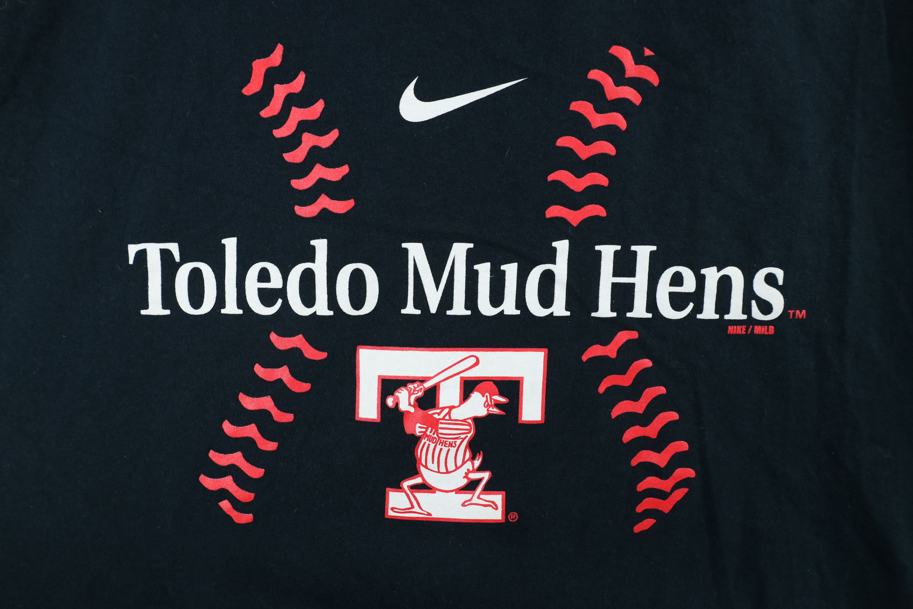 Nike × Vintage Nike League Baseball Toledo Mud Hens Short Sleeve T-Shirt Size US XXL / EU 58 / 5 - 4 Thumbnail