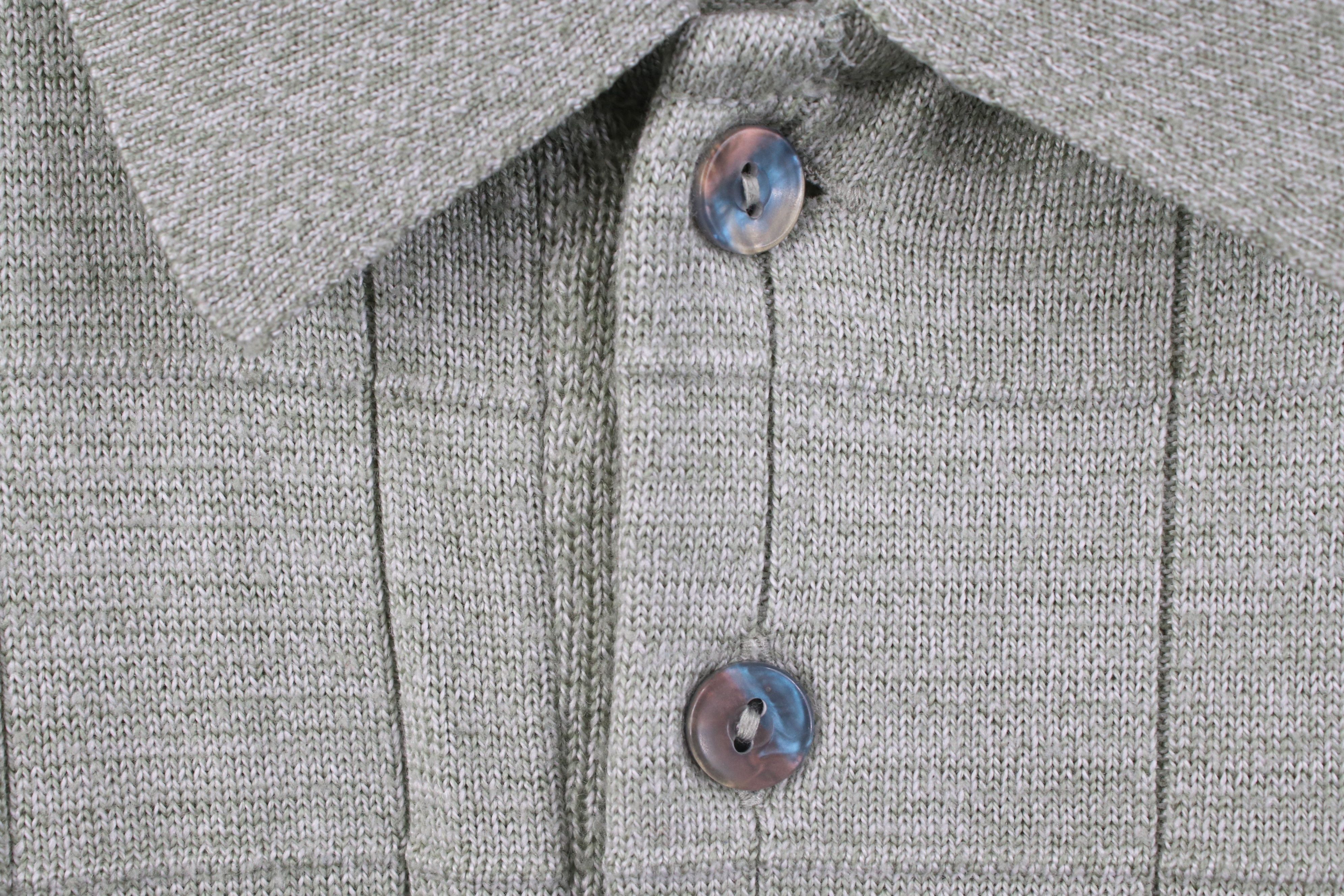Vintage Vintage 90s Streetwear Knit Collared Polo Shirt Green Size US L / EU 52-54 / 3 - 4 Thumbnail