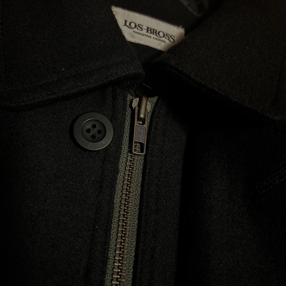 Japanese Brand Vintage Japanese Wool Bomber Jacket Black Zip LL Size US XL / EU 56 / 4 - 4 Thumbnail