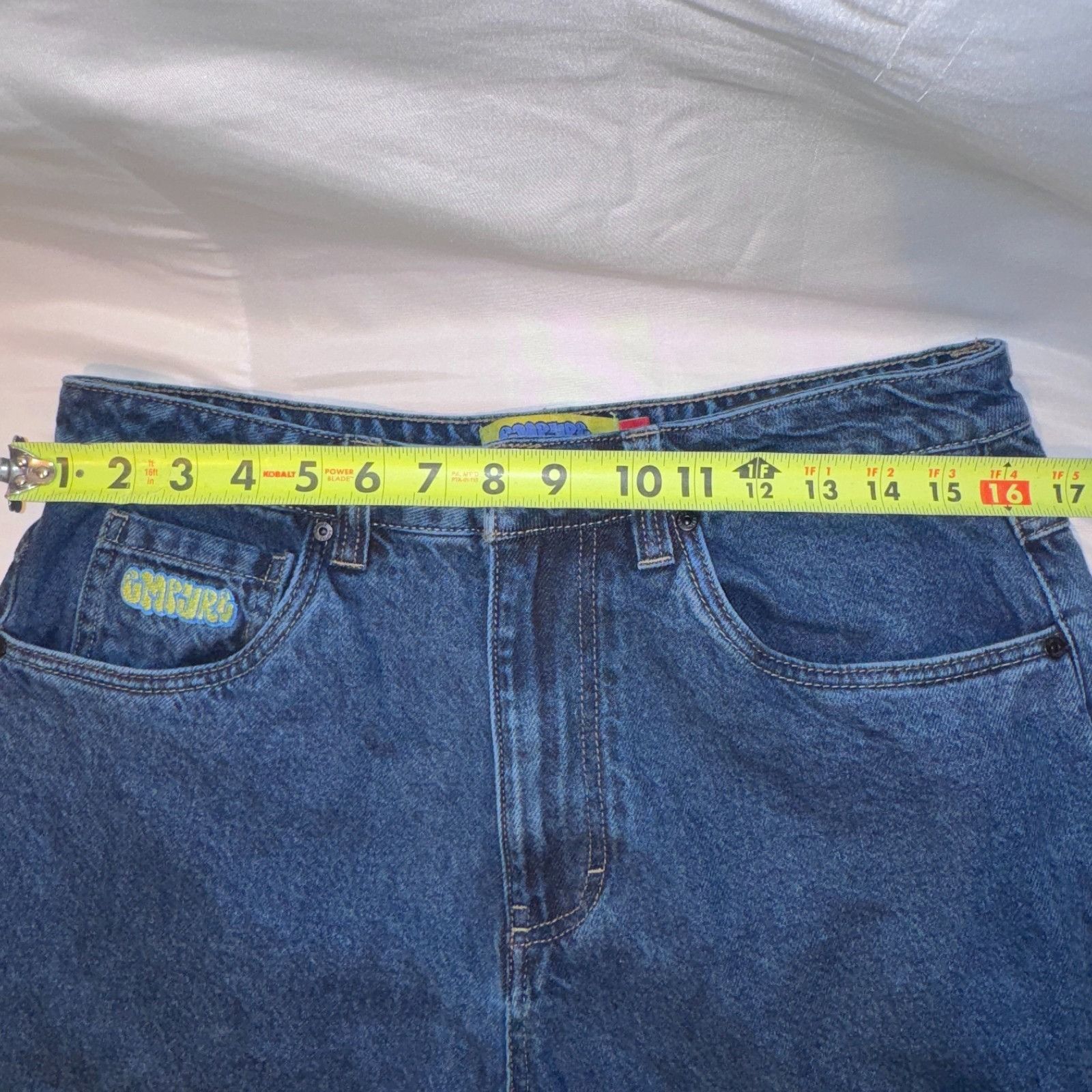 Empyre Empyre Jeans Mens 30x26 Blue Embriodered Pockets Baggy Easy Size US 30 / EU 46 - 12 Thumbnail