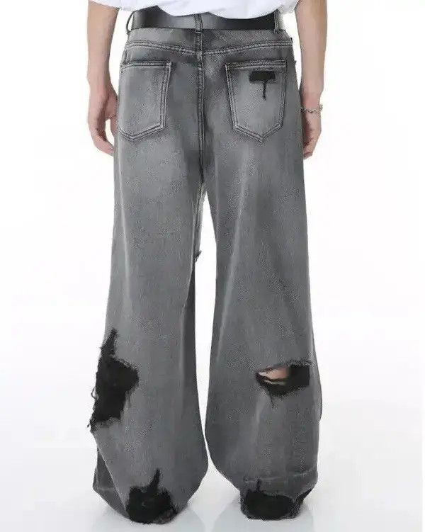 Japanese Brand × Jean Worn Out Wide Leg Denim Size US 29 - 3 Thumbnail
