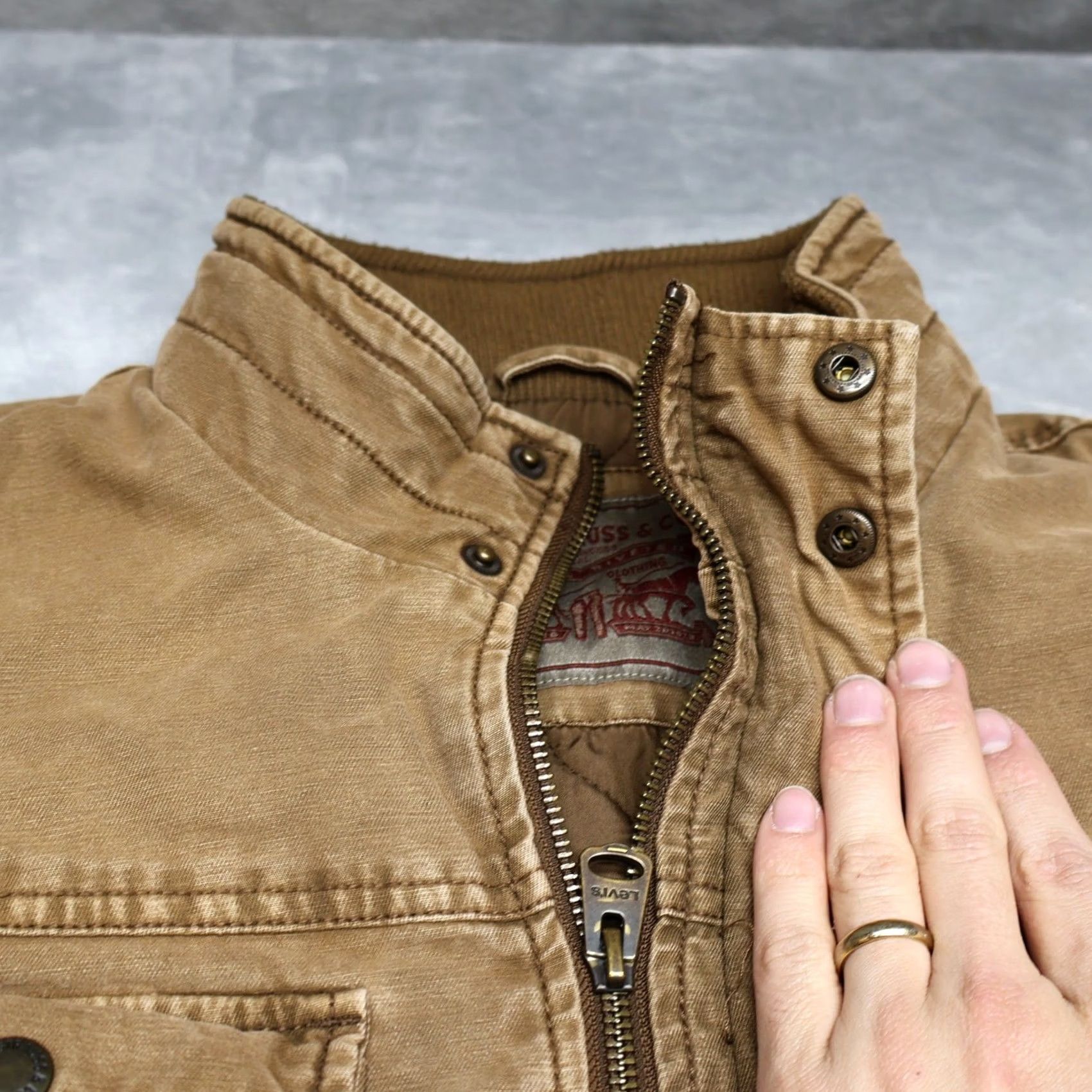 Levi's Levi's Jacket Mens M Brown Canvas Quilt Lined Rugged Utility Field Military Jacket Size US M / EU 48-50 / 2 - 4 Thumbnail