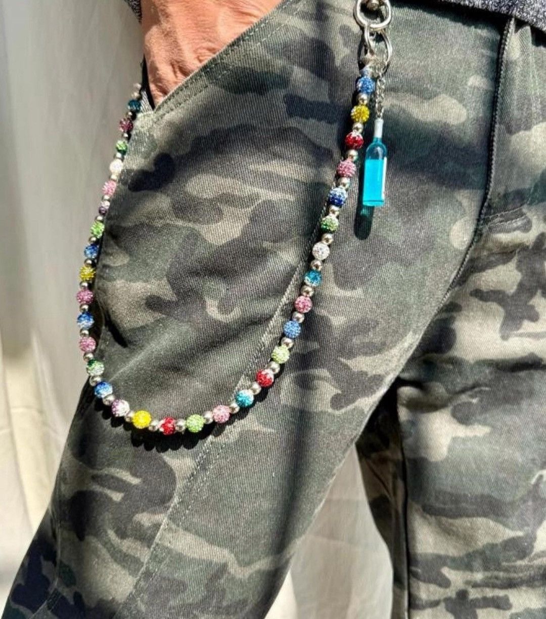 Jewelry Colorful Lucky Beaded Wallet Chain, Pants Chain, Belt Chain Size ONE SIZE - 4 Thumbnail