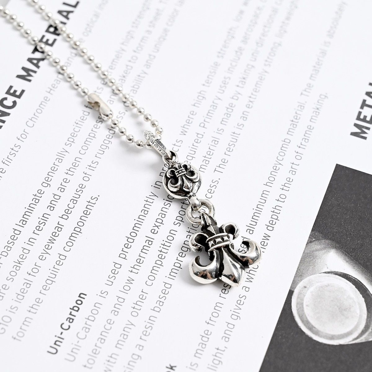 Chrome Hearts CHROME HEARTS ONE BALL BS FLEUR SILVER NECKLACE Size ONE SIZE - 10 Thumbnail