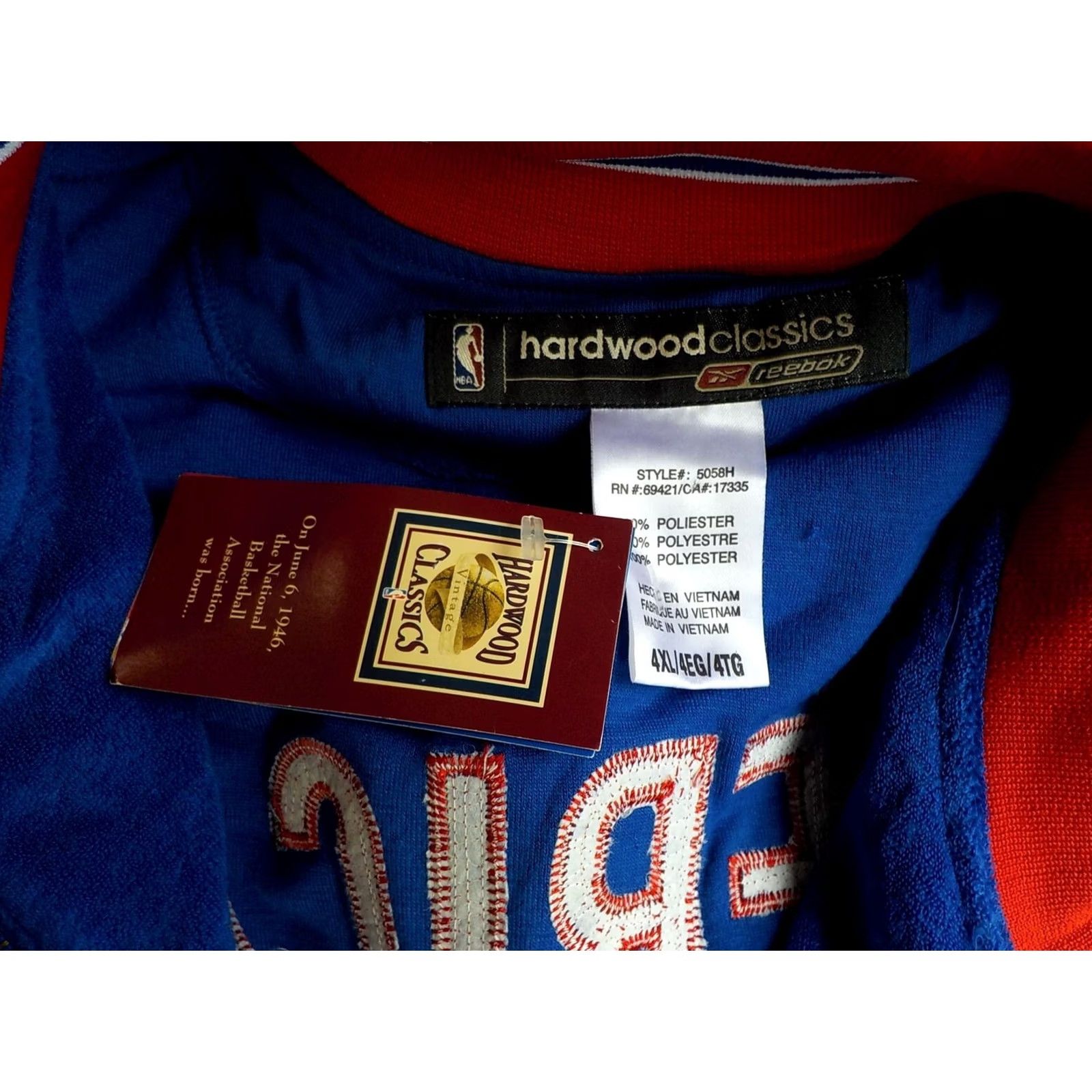 Reebok VINTAGE REEBOK Track Jacket ABA Blue Red White 4XL NWT Mens Hoodie? Size US XXL / EU 58 / 5 - 6 Thumbnail