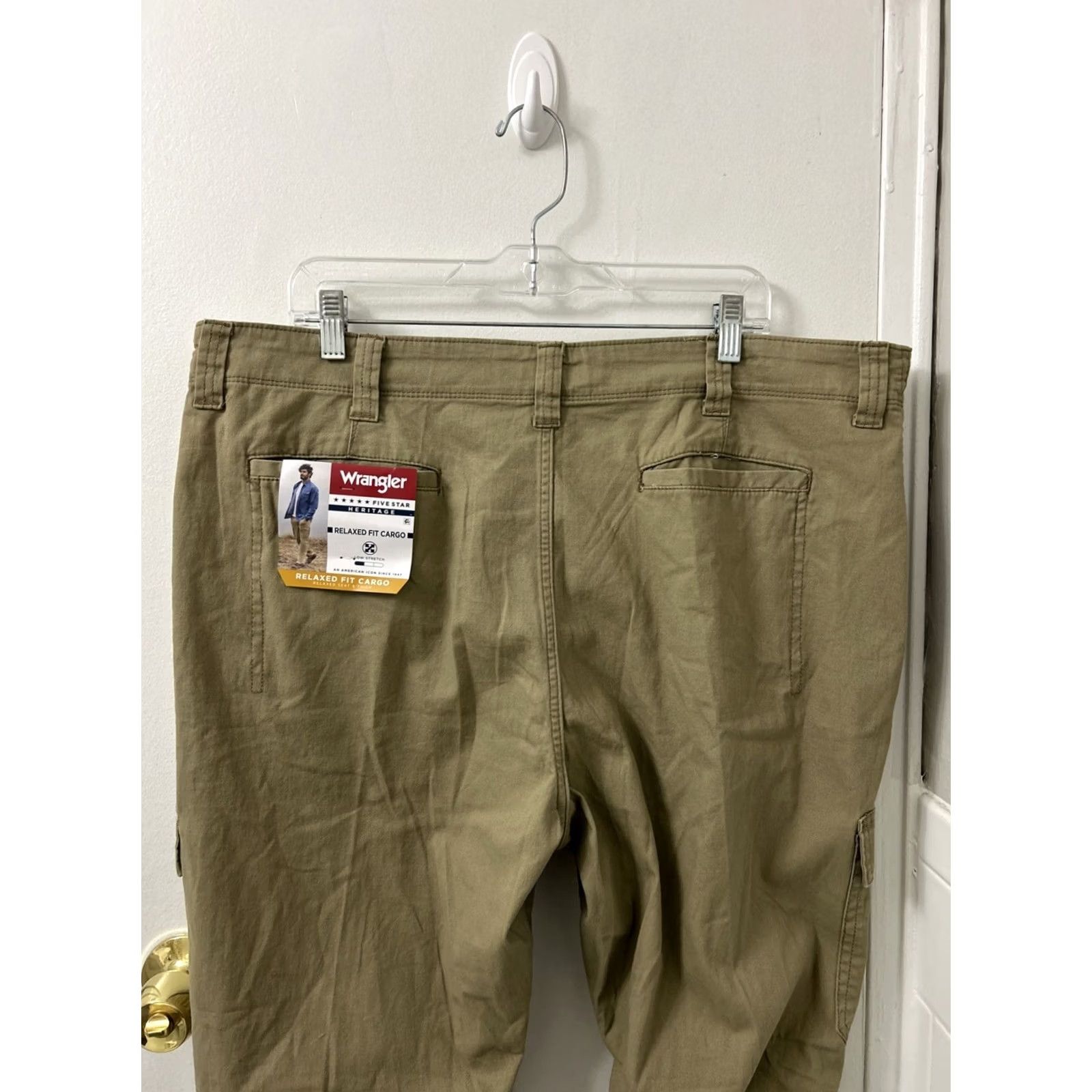 Wrangler VINTAGE Wrangler Five Star Cargo Pants Mens 40x30 Tan Brown Cotton Relaxed Fit Zipper Logo Flat Front Pockets Straight Leg NWT Size US 40 / EU 56 - 6 Thumbnail