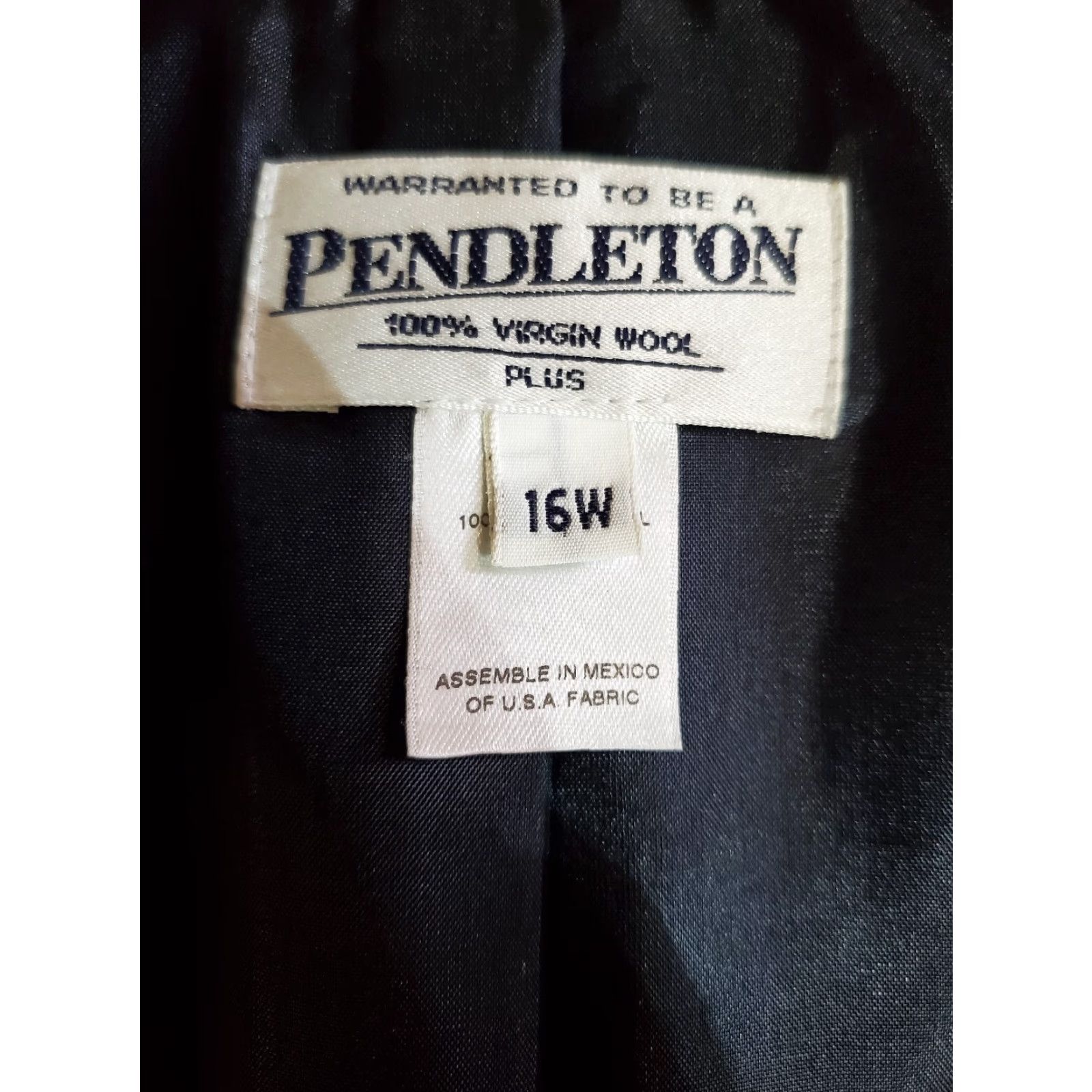 Pendleton VINTAGE Pendleton Signature Blazer Navy Blue One-Button Front Womens Sz 16W Size XXL / US 16-18 / IT 52-54 - 4 Thumbnail