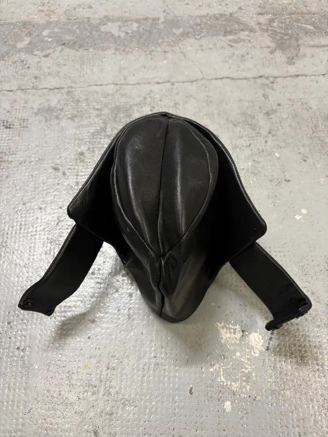 Prada 2000s Prada Black Leather Structured Hat Size ONE SIZE - 5 Thumbnail