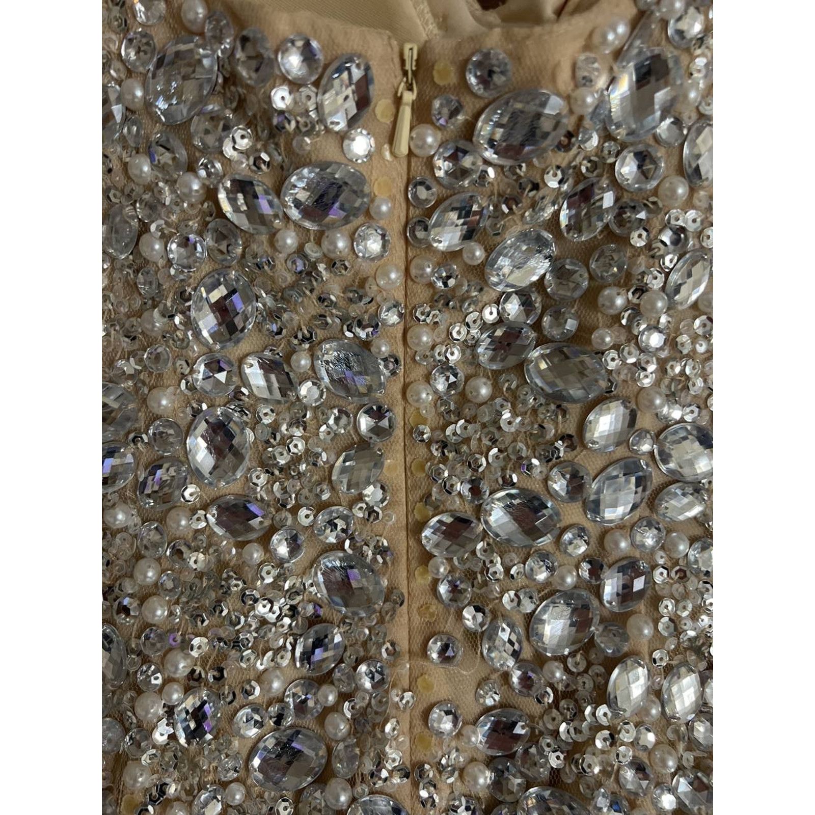 & Other Stories Jovani Bejeweled Dress New Bejge Size 0 A001895 Size XS / US 0-2 / IT 36-38 - 13 Thumbnail