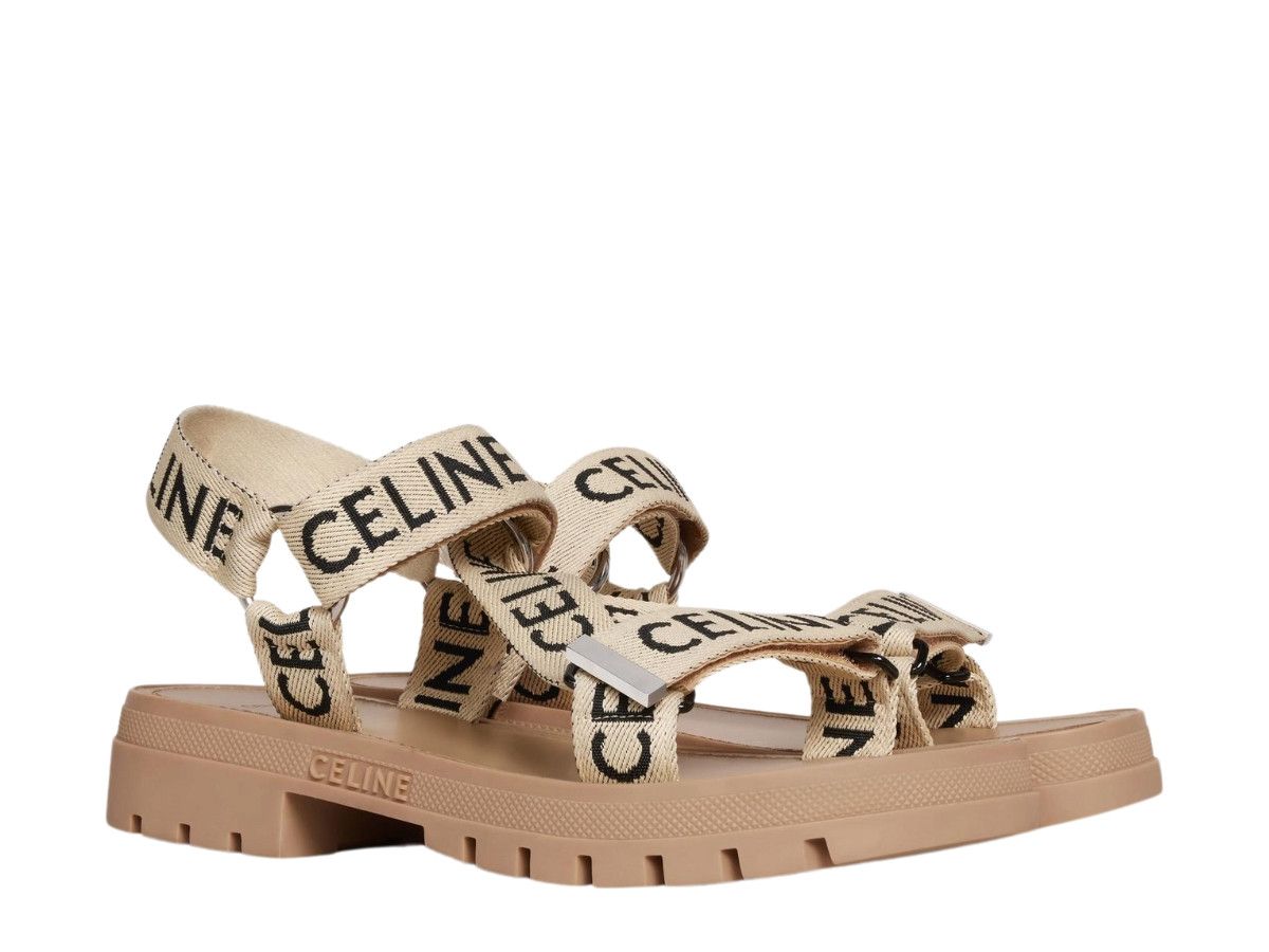 Celine o1bcso1str0625 346742208C Leo Strappy Sandals in Sand/Black Size US 9 / EU 42 - 3 Thumbnail