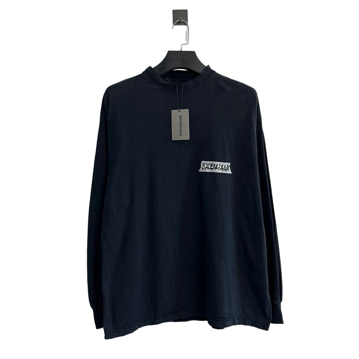 Balenciaga Balenciaga Logo Tape Long Sleeve T-Shirt Size S Size US S / EU 44-46 / 1 - 1 Thumbnail