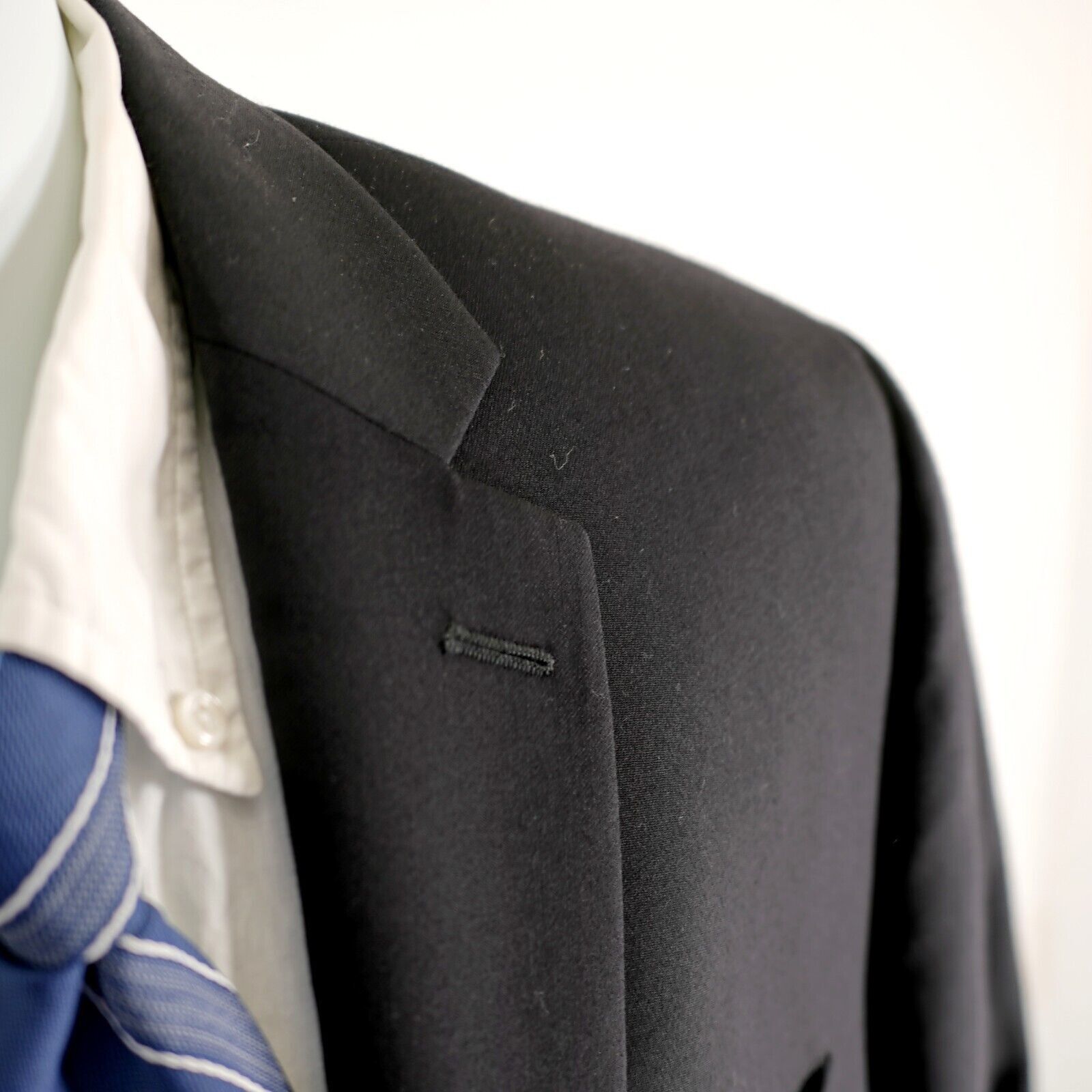 Calvin Klein Calvin Klein Black Wool 2 Button Blazer 42S Size 42S - 2 Thumbnail