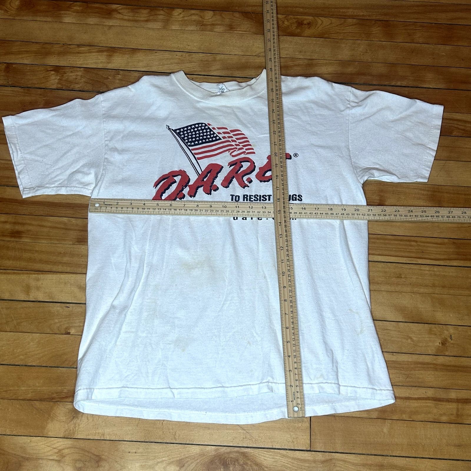 Vintage Y2K DARE White T-Shirt Large Size US L / EU 52-54 / 3 - 5 Thumbnail