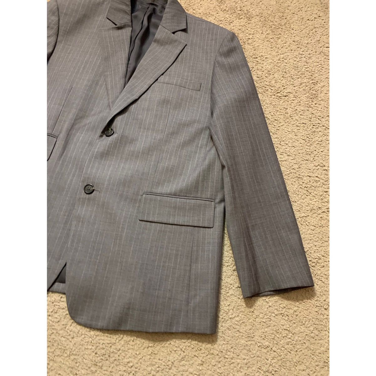 Helmut Lang HELMUT LANG OVERSIZED GRAY PINSTRIPES BLAZER Size 44L - 7 Thumbnail