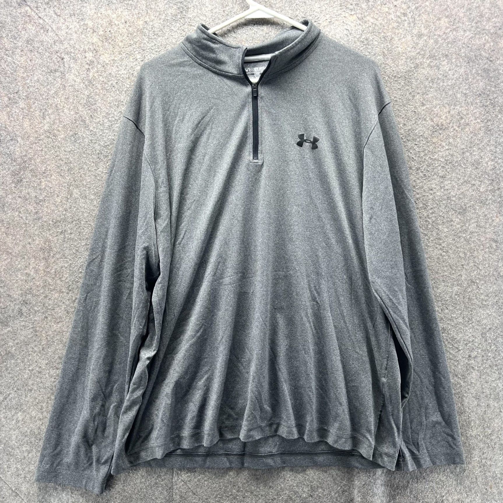 Under Armour Under Armour Shirt Mens 2XL Gray HeatGear 1/4 Zip Pullover Loose Fit Long Sleeve Mock Neck Athletic Gym Training Womens? Size US XXL / EU 58 / 5 - 2 Thumbnail
