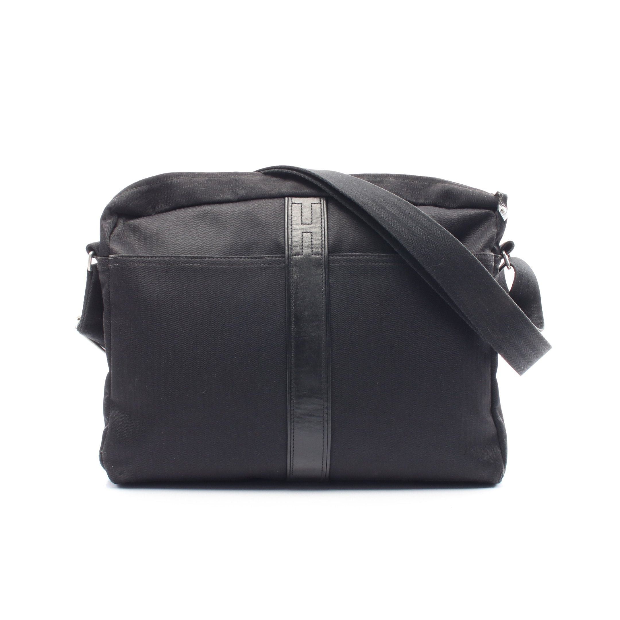 Hermes Hermes Acapulco Bass Mm Shoulder Bag Canvas Leather Black Silver Hardware Size ONE SIZE - 1 Thumbnail