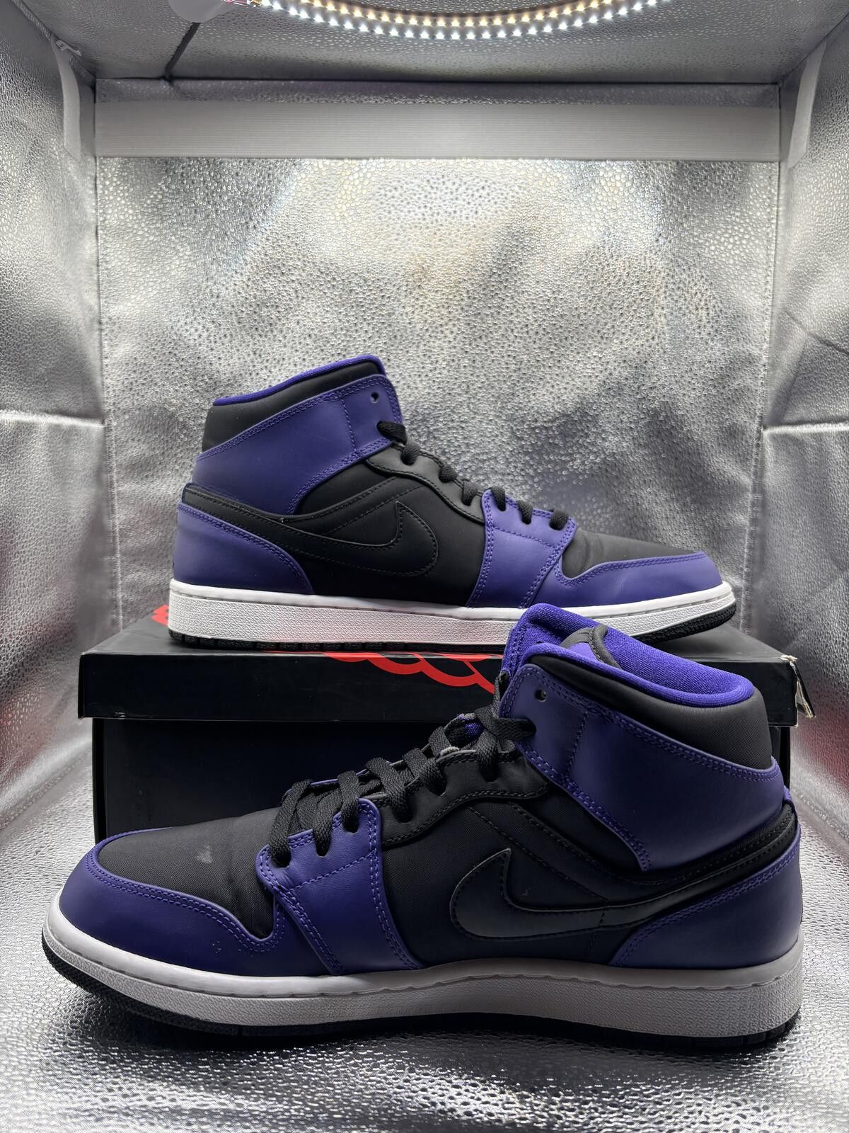 Jordan Brand Air Jordan 1 mid black dark concord 2014 Size US 11 / EU 44 - 5 Thumbnail