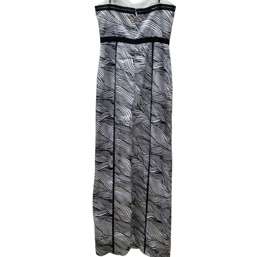 Bcbgmaxazria BCBGMAXAZRIA Elin Maxi Black & White Striped Bustier Dress Size L / US 10 / IT 46 - 2 Thumbnail