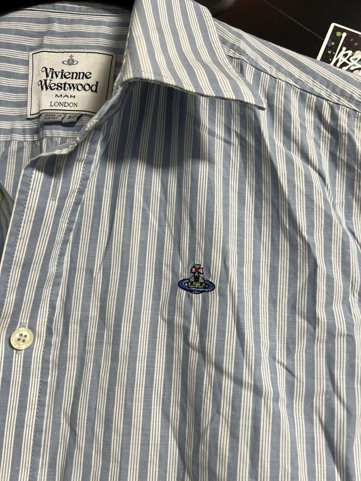 Vivienne Westwood Vivienne Westwood Man London Men's Blue Stripe Shirt Size 50 Size US M / EU 48-50 / 2 - 3 Thumbnail