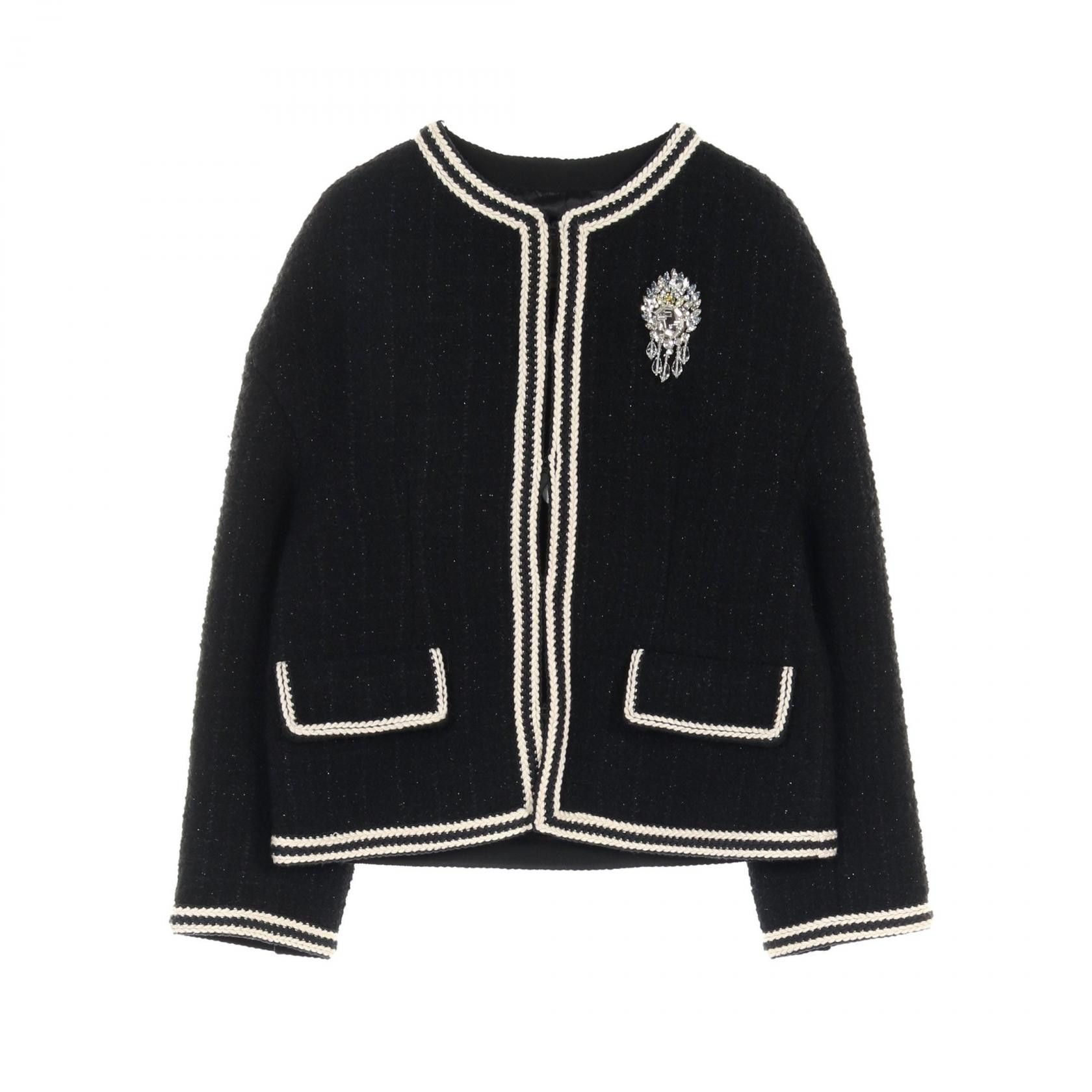 Gucci Gucci Gucci No Collar Jacket Wool Outerwear Leather Outerwear 761818 Size ONE SIZE - 1 Thumbnail