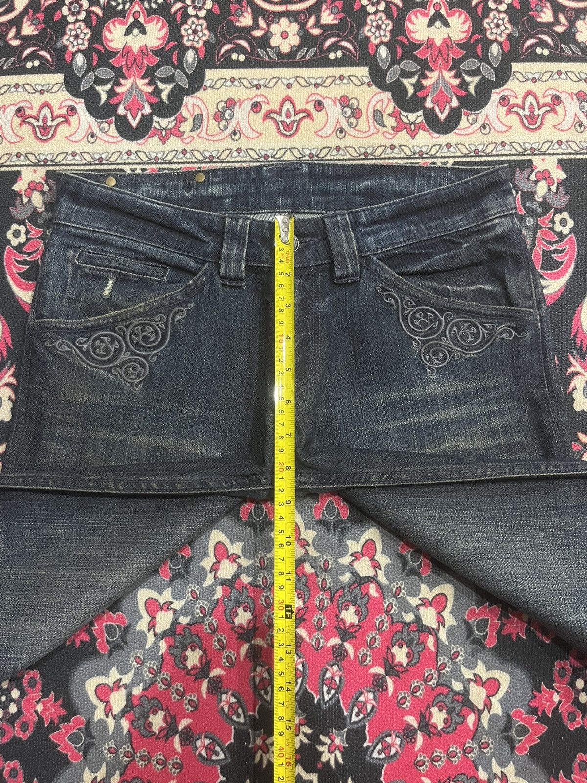BUFFALO BOBS Vintage Buffalo Bobs Dark Washed Distressed Flare Jeans Size US 29 - 13 Thumbnail