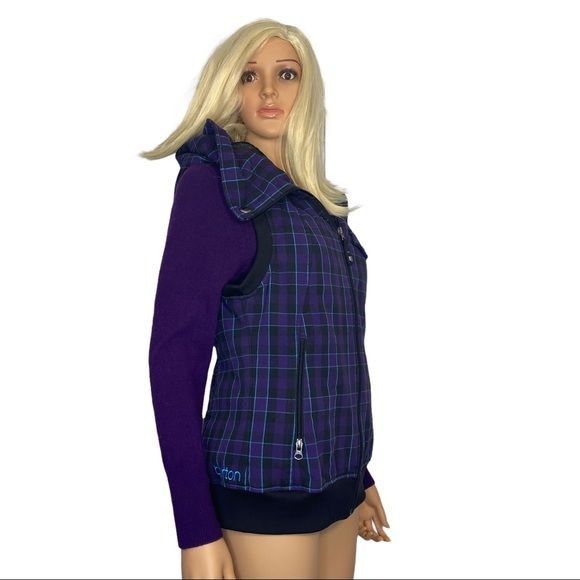 Burton Burton Ho Chi Minh Purple Plaid Dry Ride Hooded Vest Large N Size L / US 10 / IT 46 - 2 Thumbnail