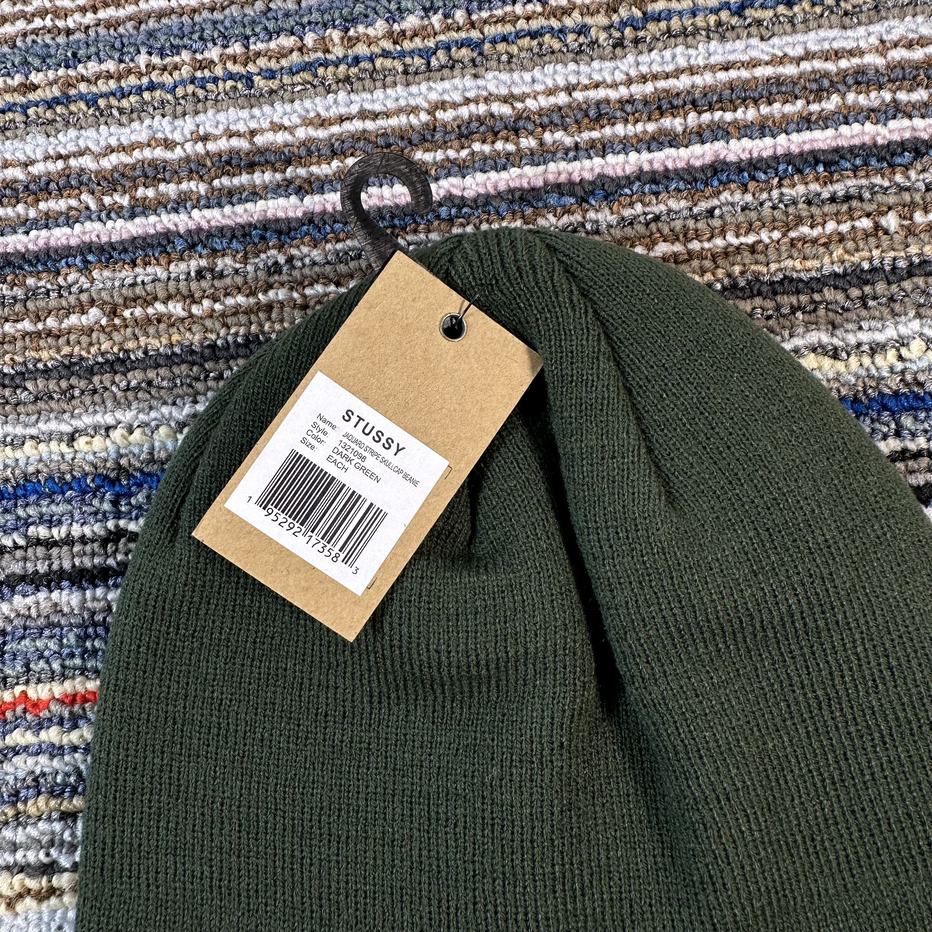 Stussy STUSSY STRIPE SKULLCAP BEANIE / DARK GREEN Size ONE SIZE - 3 Thumbnail