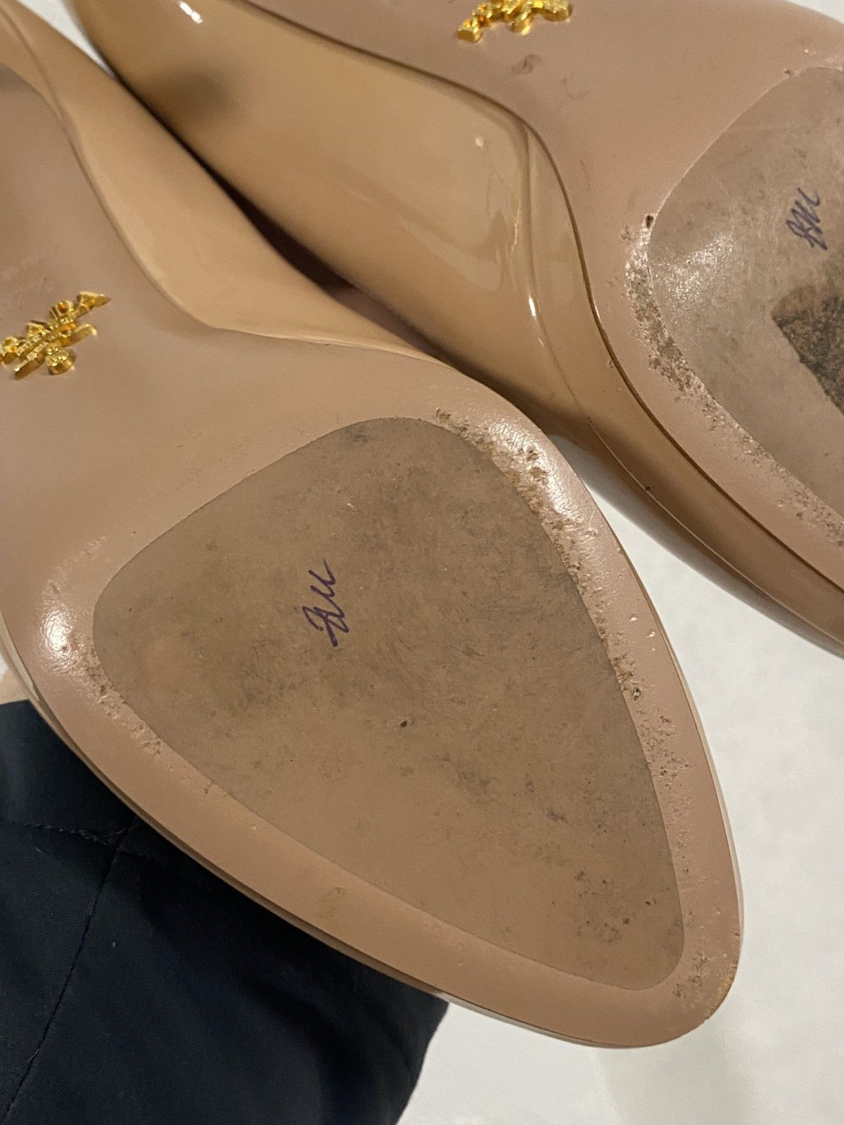 Prada Prada Beige Patent Leather Heels Size: 37.5 Size US 7.5 / IT 37.5 - 12 Thumbnail