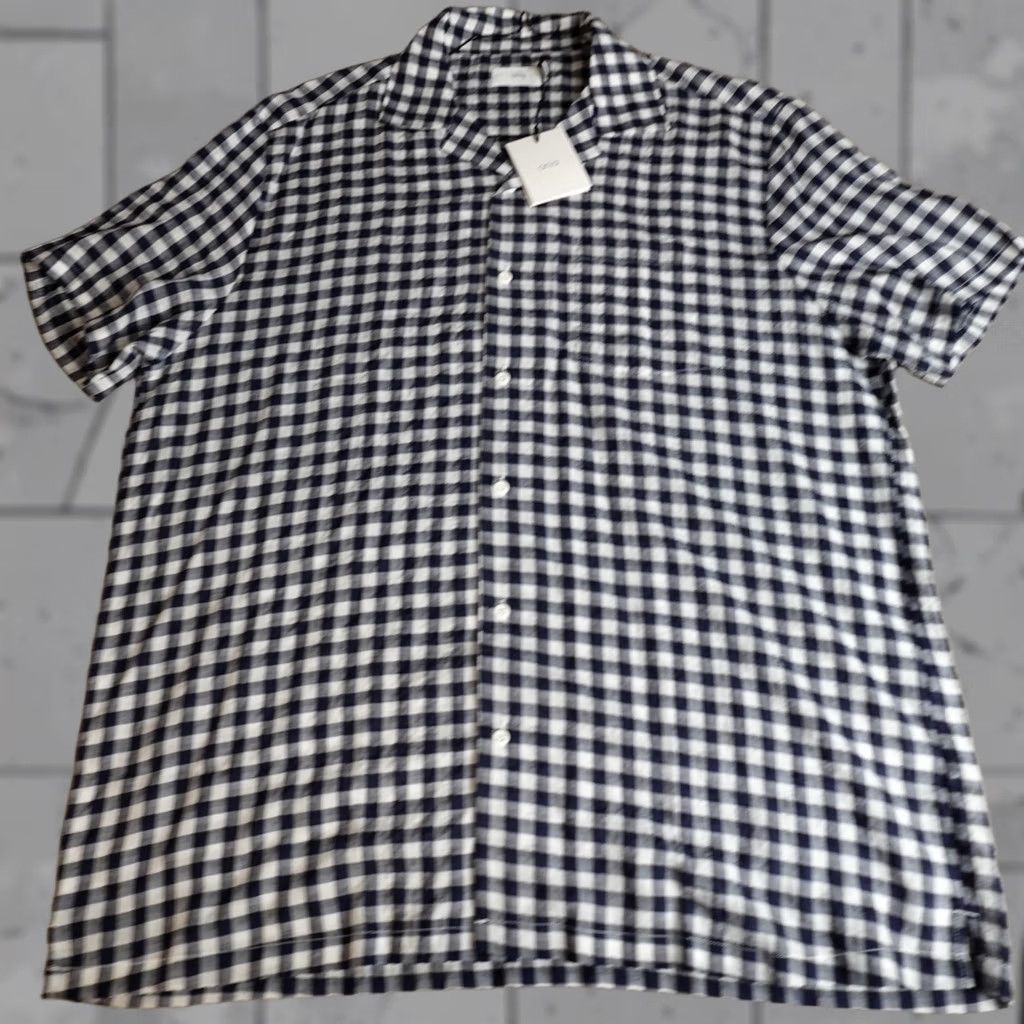 Onia Onia Mens Shirt XL Blue Camp Collar Gingham Plaid NEW Shirt XL Blue Size US XL / EU 56 / 4 - 1 Thumbnail