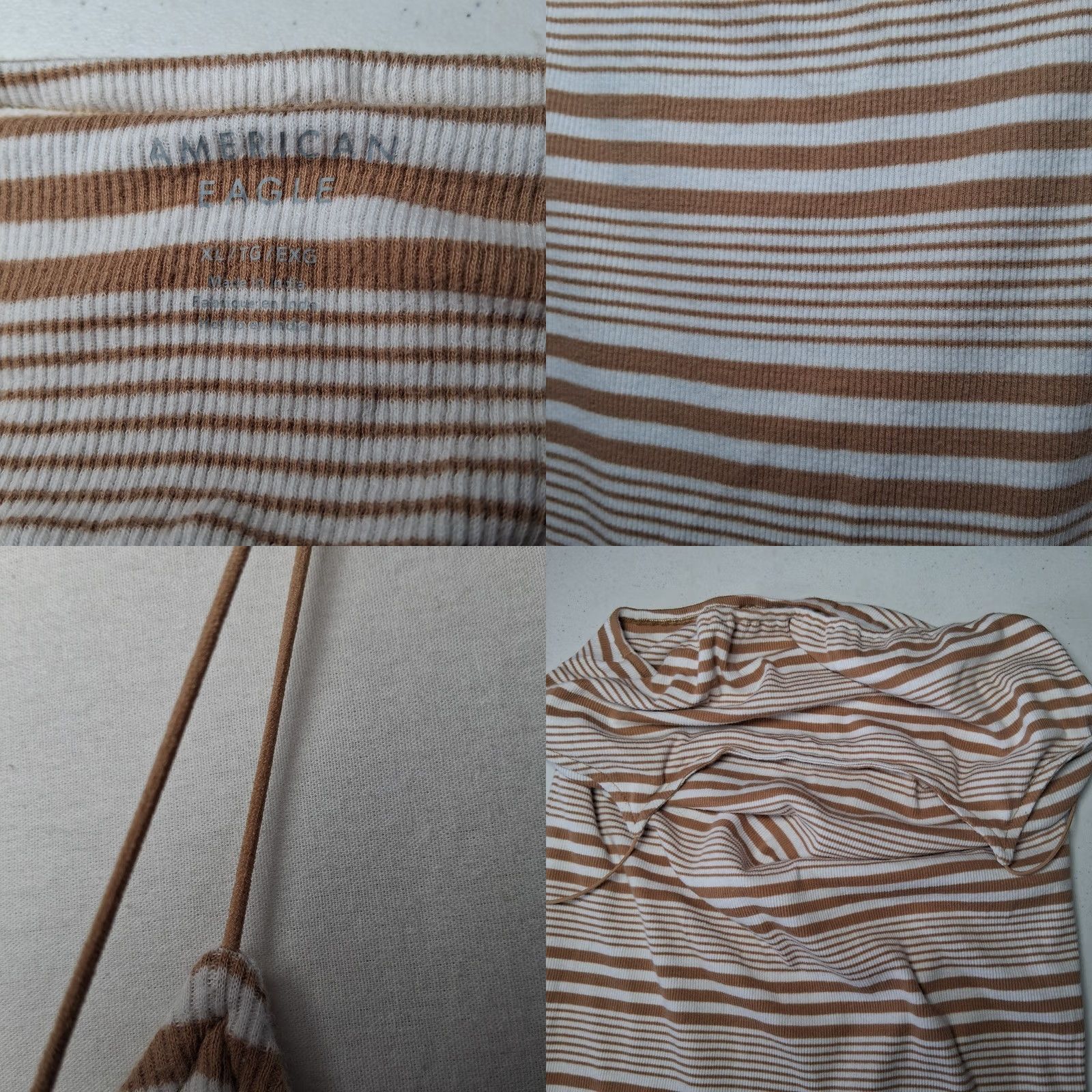 American Eagle Outfitters VINTAGE American Eagle Outfitters Tank Dress XL Ribbed Knit Sundress Spaghetti Strap Tan Striped Size XL / US 12-14 / IT 48-50 - 8 Thumbnail