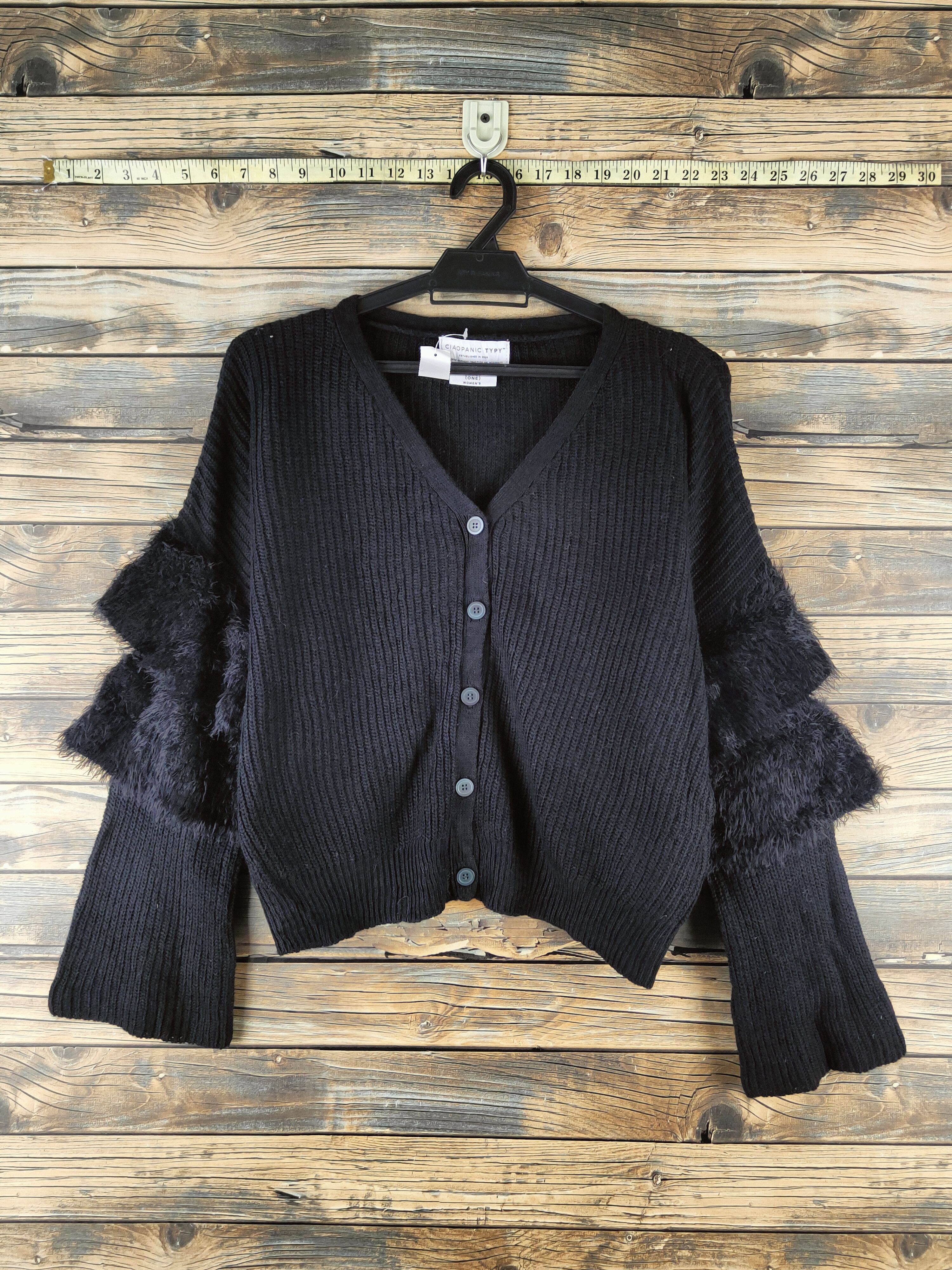Ciaopanic DL Ciaopanic Black Knitwear Cardigan #46-947 Size S / US 4 / IT 40 - 1 Thumbnail