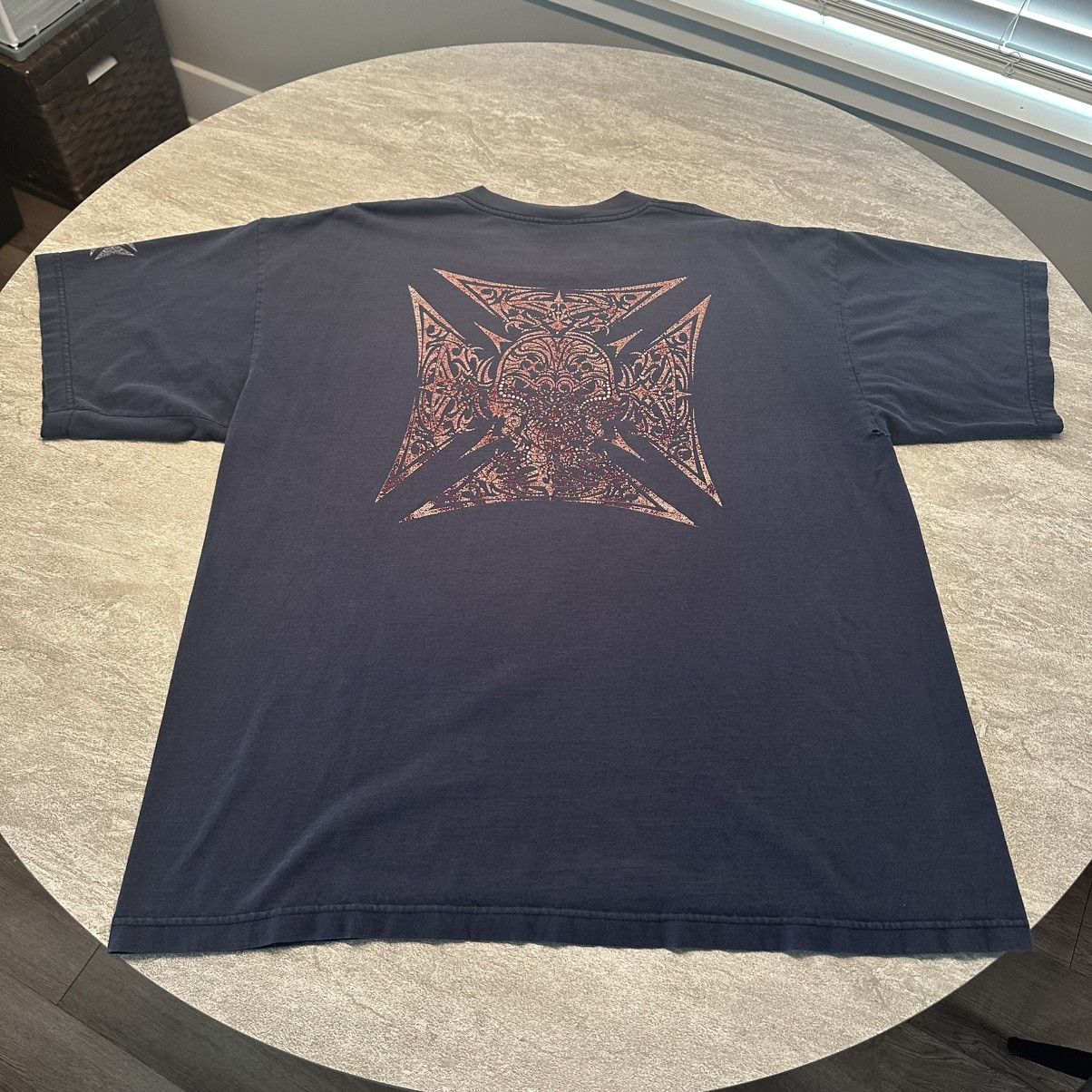 Vintage 90s Mayan Indian Skull Cross Skate Grunge Shirt 2XL