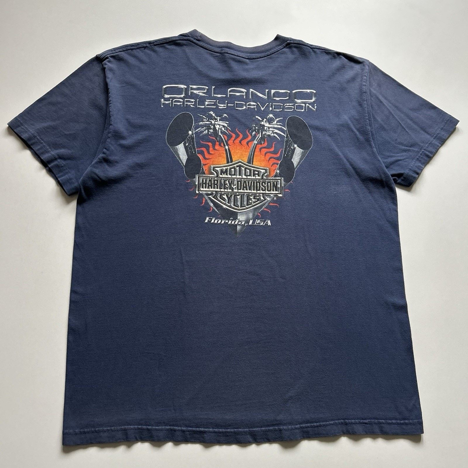 Harley Davidson × Vintage Vintage Harley Davidson T Shirt XL Faded Orlando Florida USA Size US XL / EU 56 / 4 - 3 Thumbnail