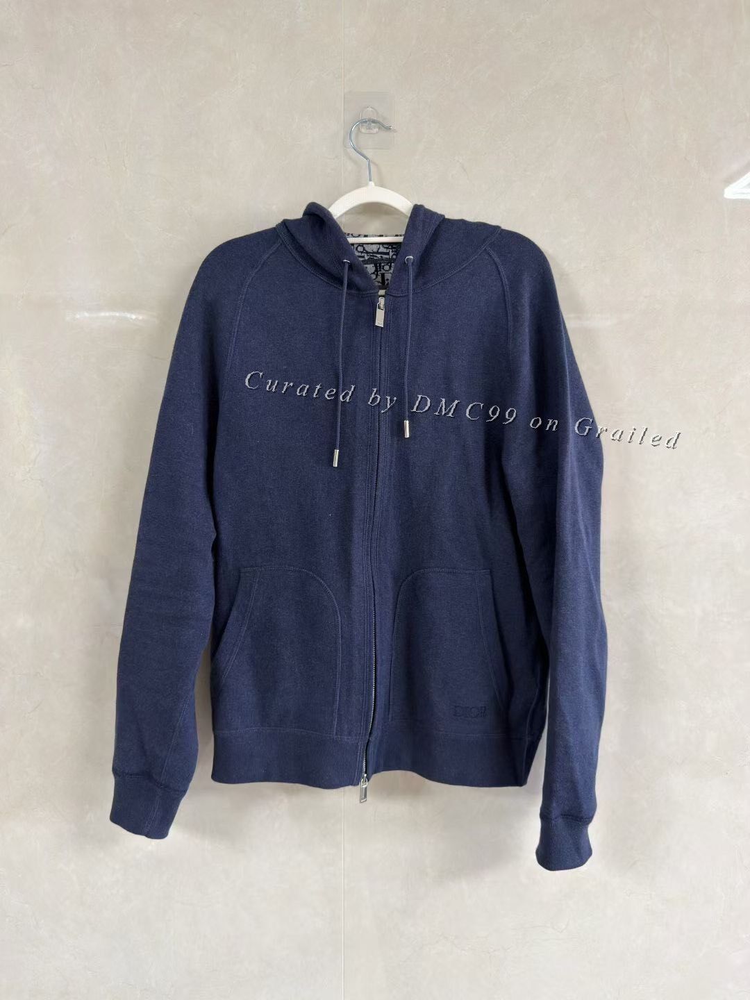 Dior DIOR Dark Blue Full Logo Cashmere Coat Size US M / EU 48-50 / 2 - 1 Thumbnail